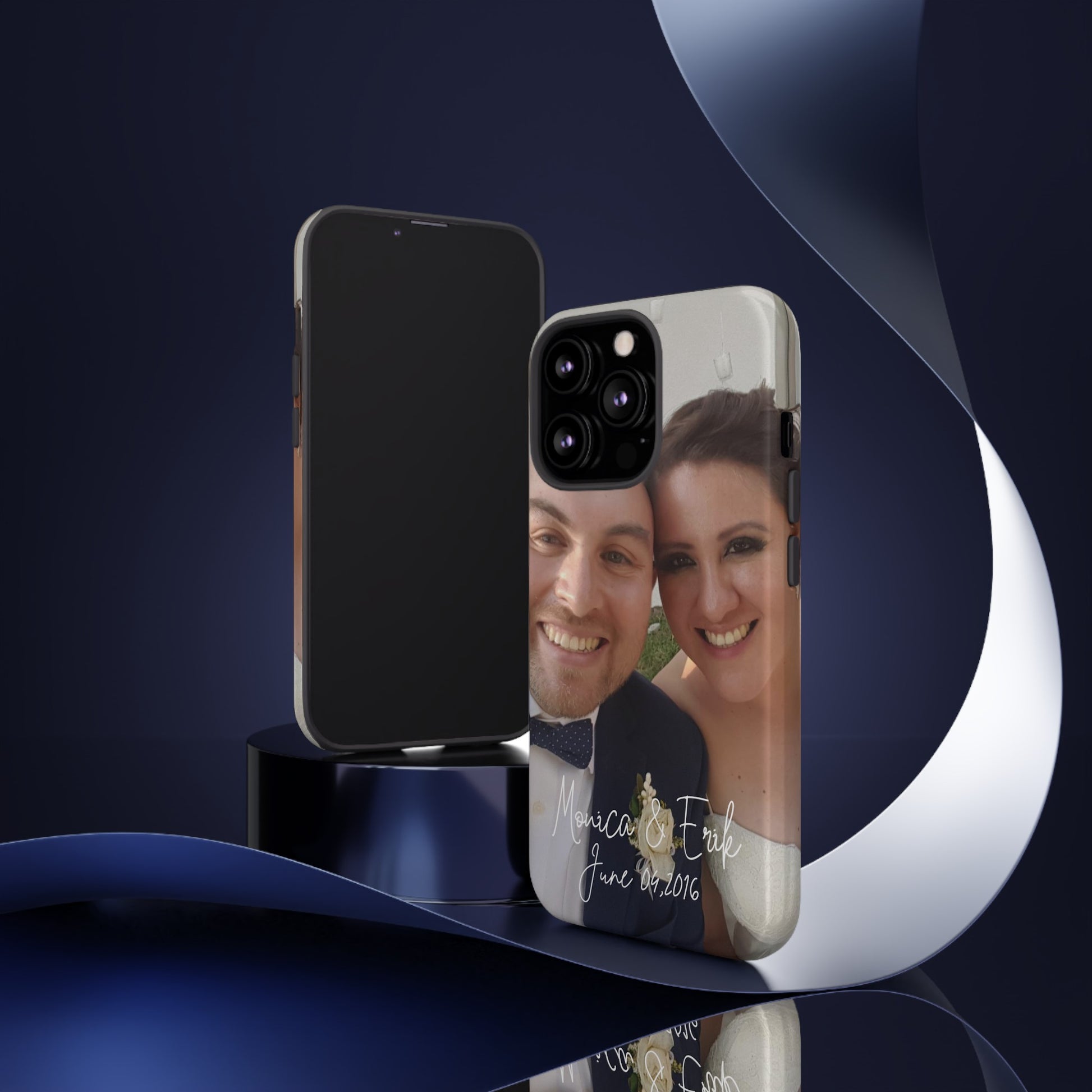 Personalized Phone Cases With Picture, Names and Date Phone Case Brides by Emilia Milan 