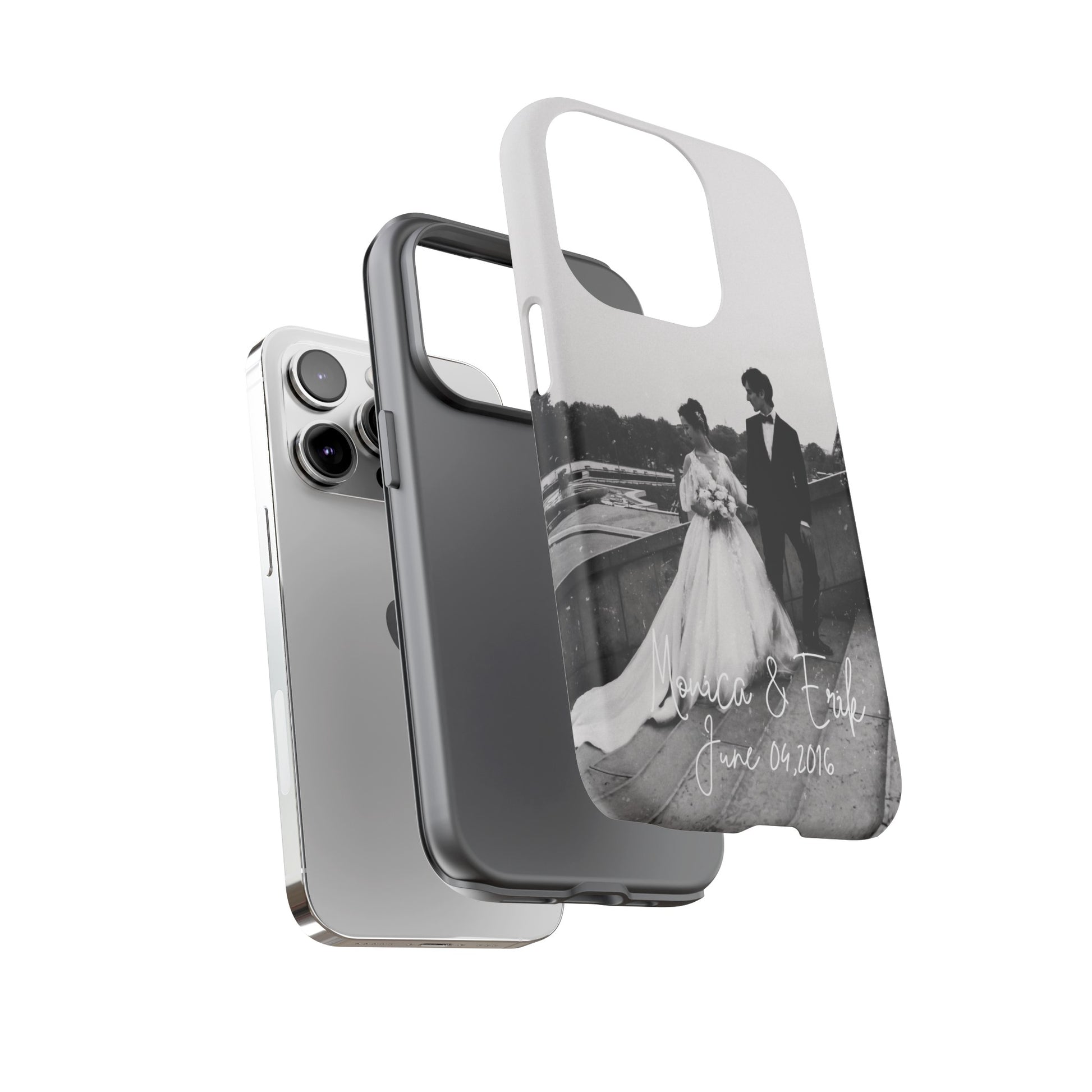 Personalized Phone Cases With Picture, Names and Date Phone Case Brides by Emilia Milan 