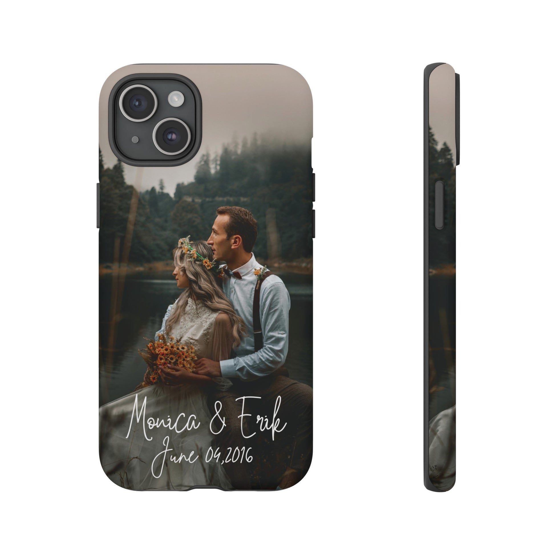 Personalized Phone Cases With Picture, Names and Date Phone Case Brides by Emilia Milan 