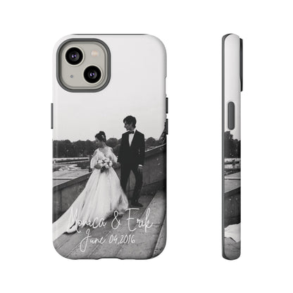 Personalized Phone Cases With Picture, Names and Date Phone Case Brides by Emilia Milan 