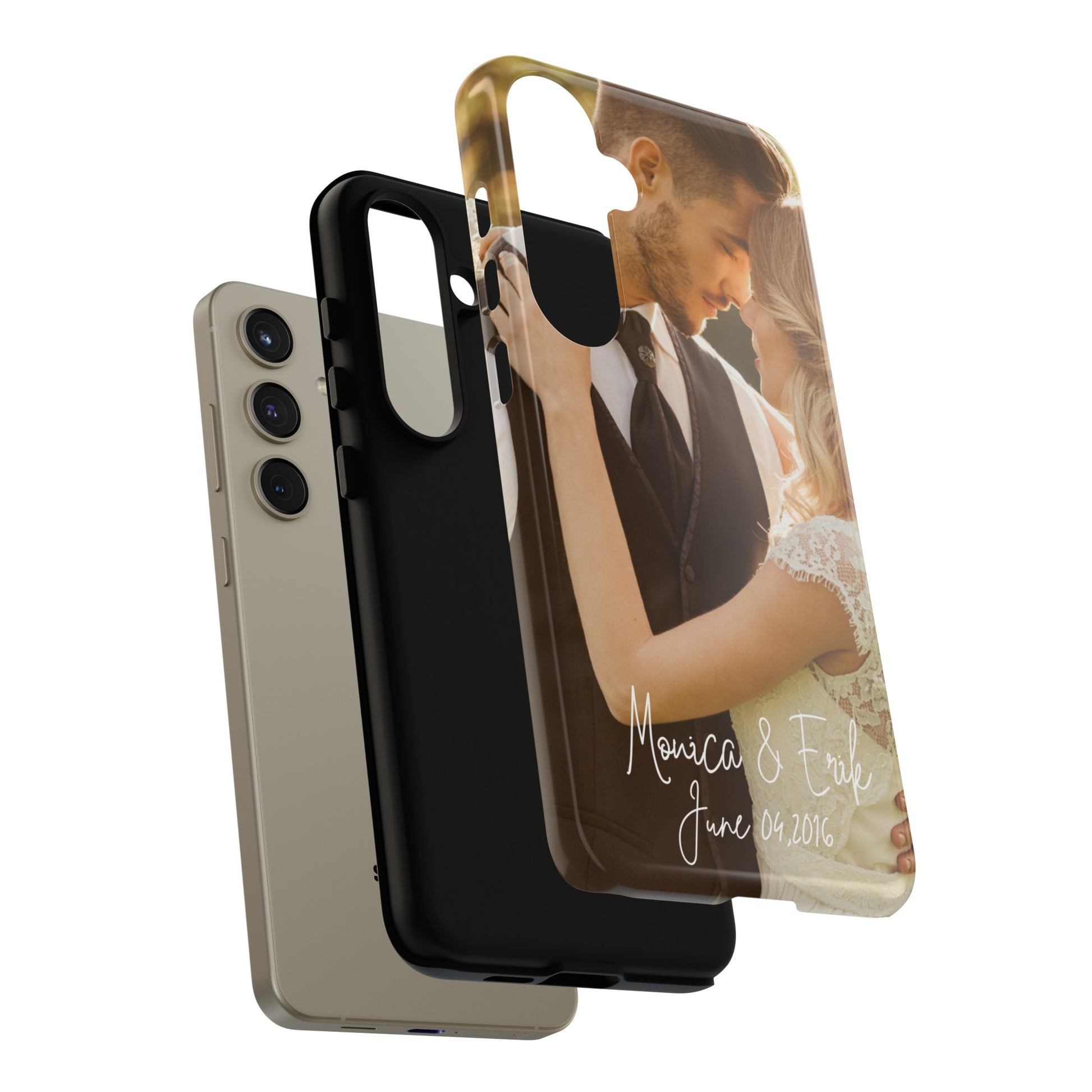 Personalized Phone Cases With Picture, Names and Date Phone Case Brides by Emilia Milan 