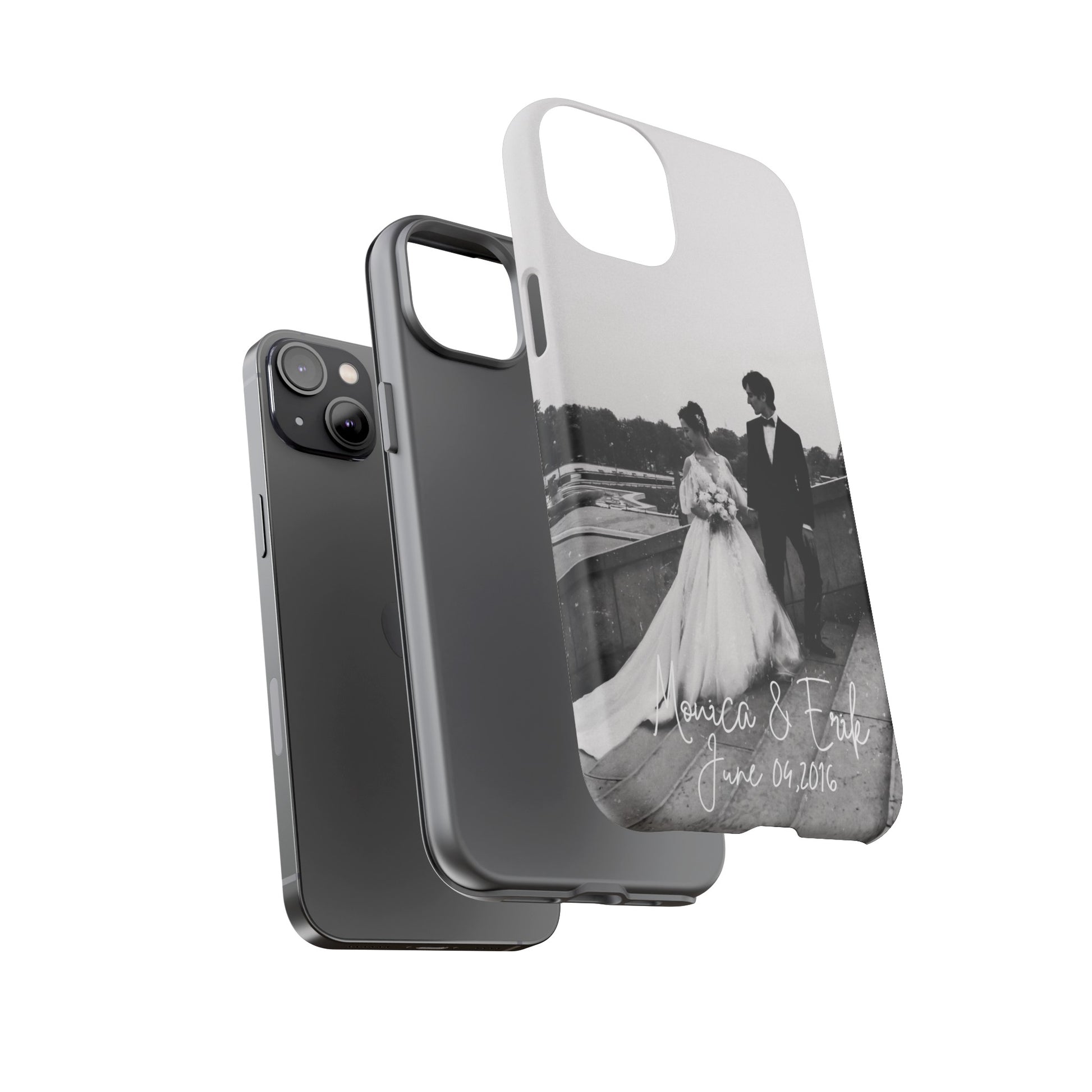 Personalized Phone Cases With Picture, Names and Date Phone Case Brides by Emilia Milan 