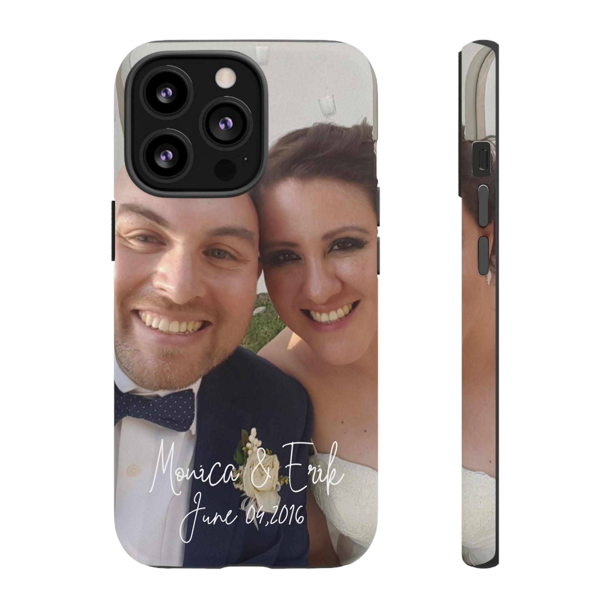 Personalized Phone Cases With Picture, Names and Date Phone Case Brides by Emilia Milan 