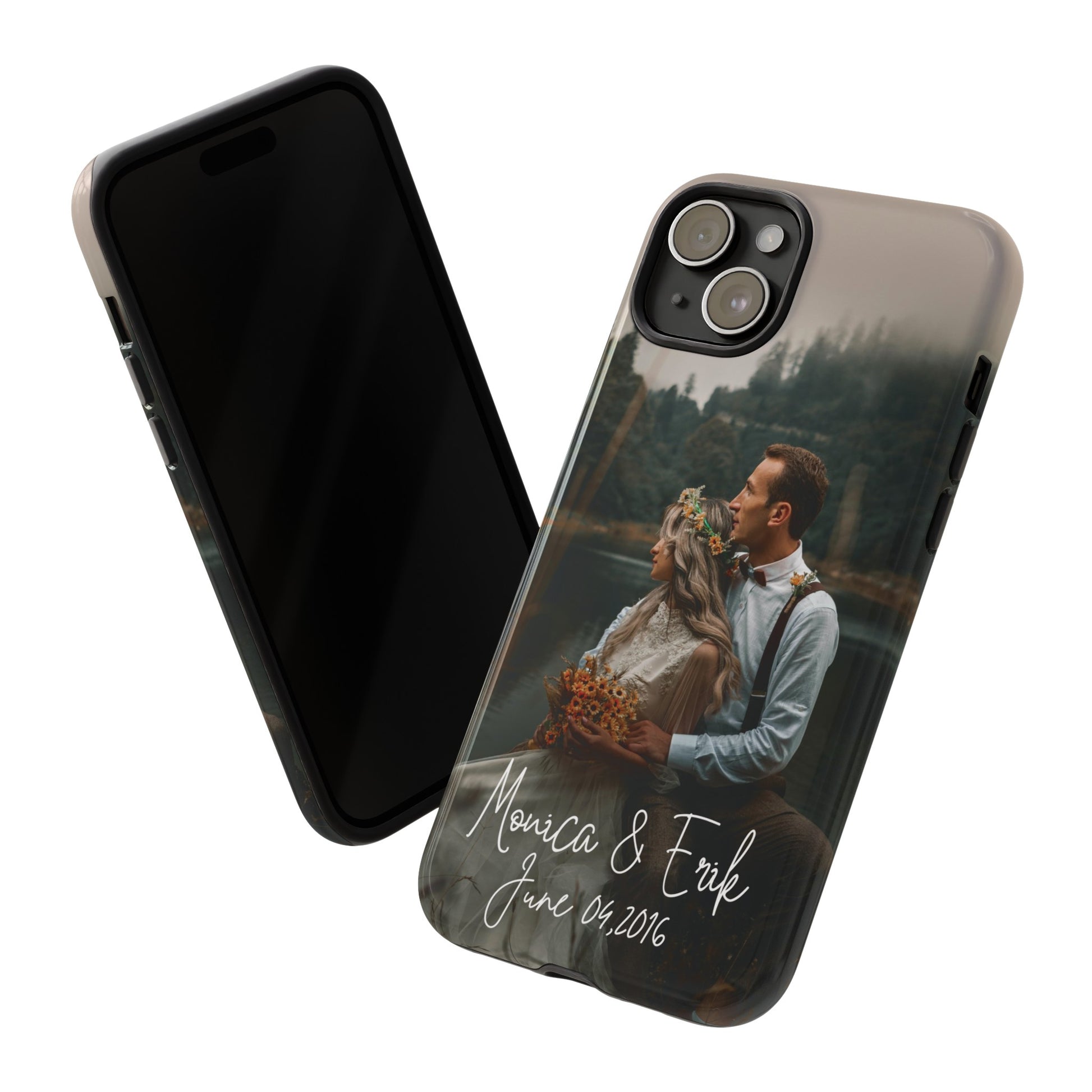 Personalized Phone Cases With Picture, Names and Date Phone Case Brides by Emilia Milan 