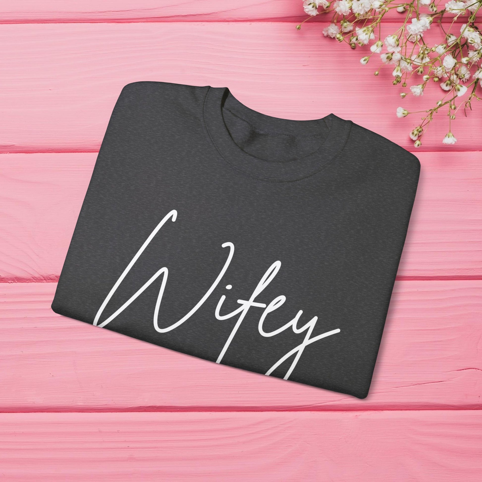 Wifey Sweatshirt With Personalized Initials On Left Sleeve Sweatshirt Brides by Emilia Milan 