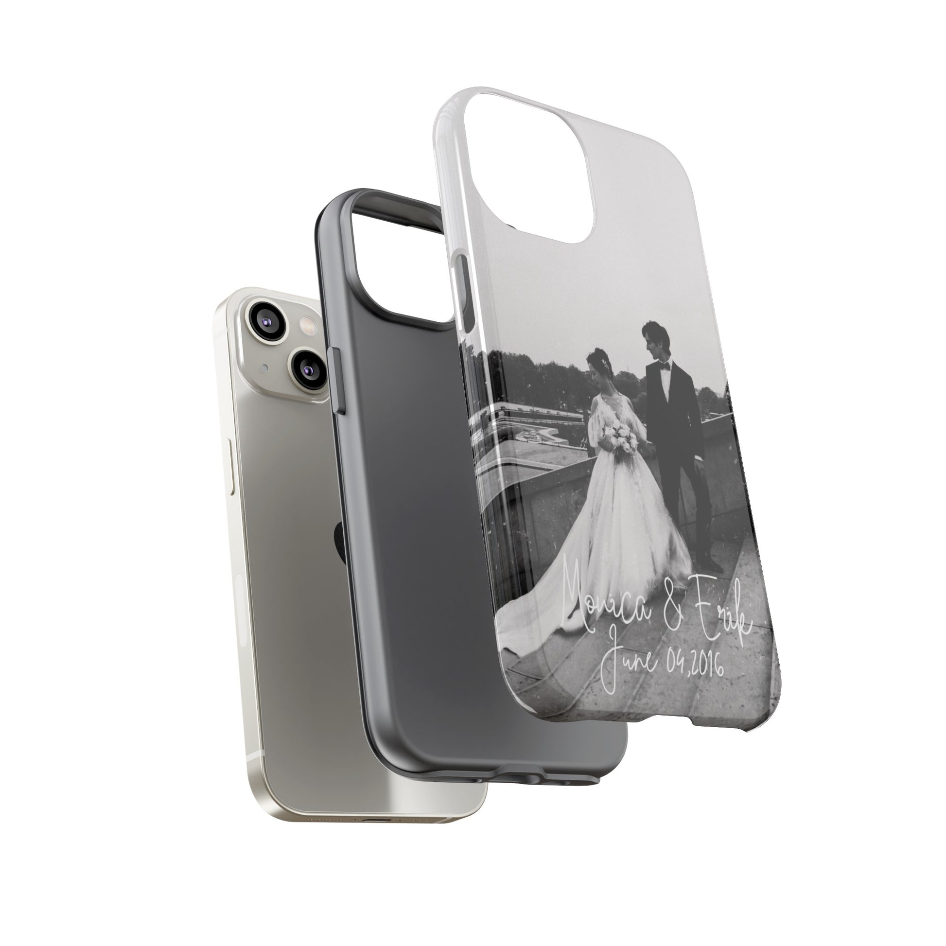 Personalized Phone Cases With Picture, Names and Date Phone Case Brides by Emilia Milan 