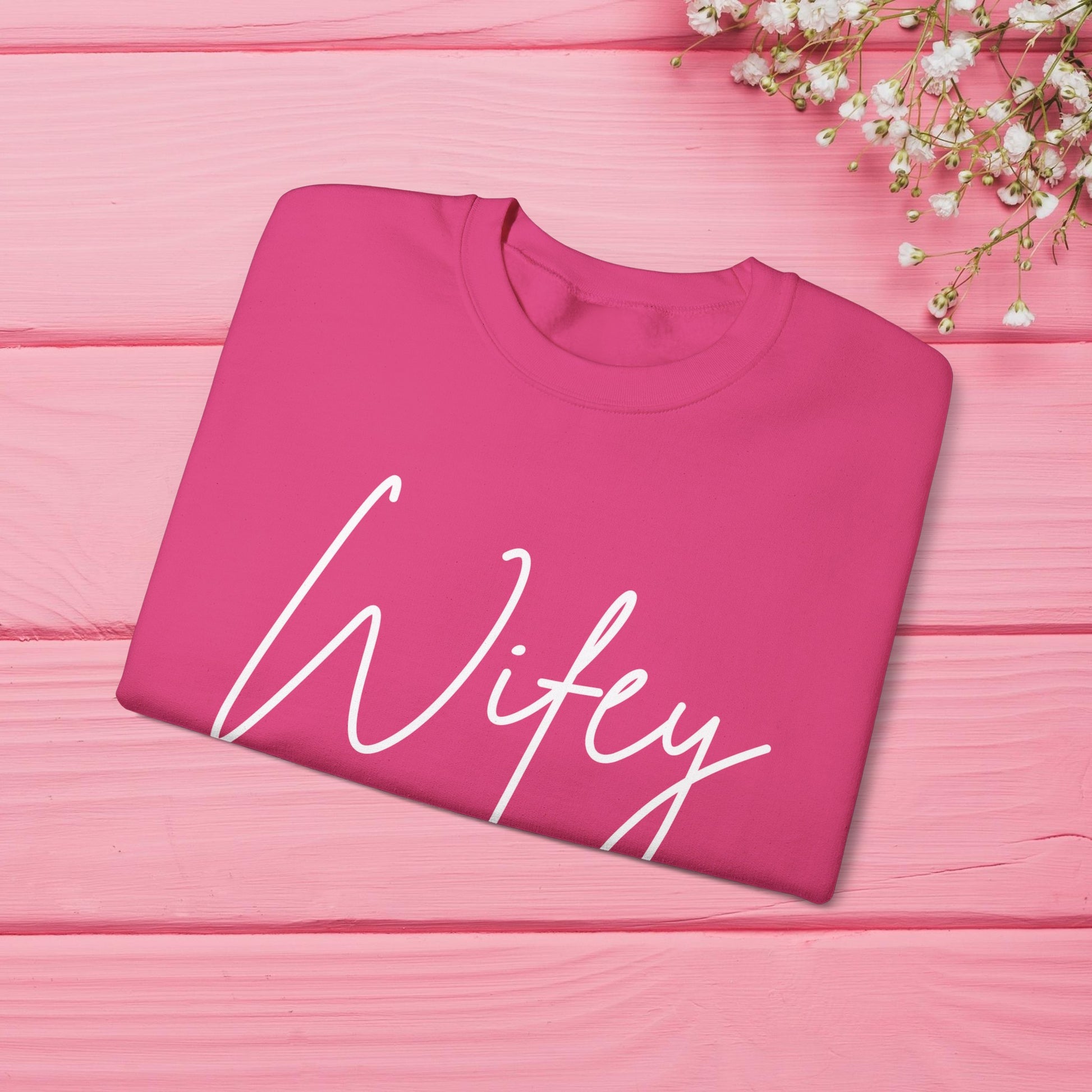 Wifey Sweatshirt With Personalized Initials On Left Sleeve Sweatshirt Brides by Emilia Milan 