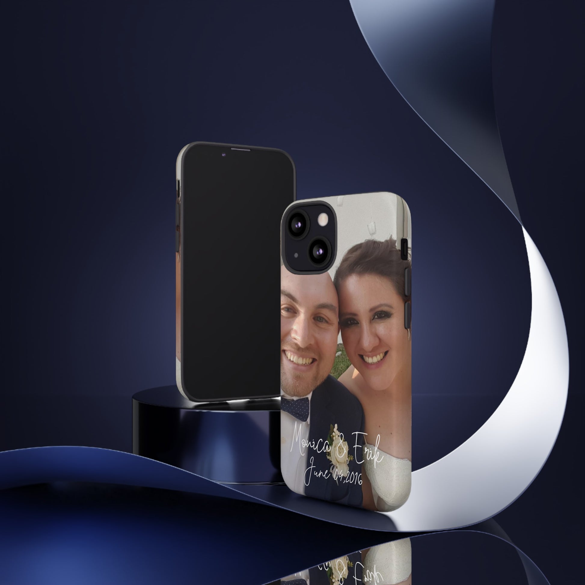 Personalized Phone Cases With Picture, Names and Date Phone Case Brides by Emilia Milan 