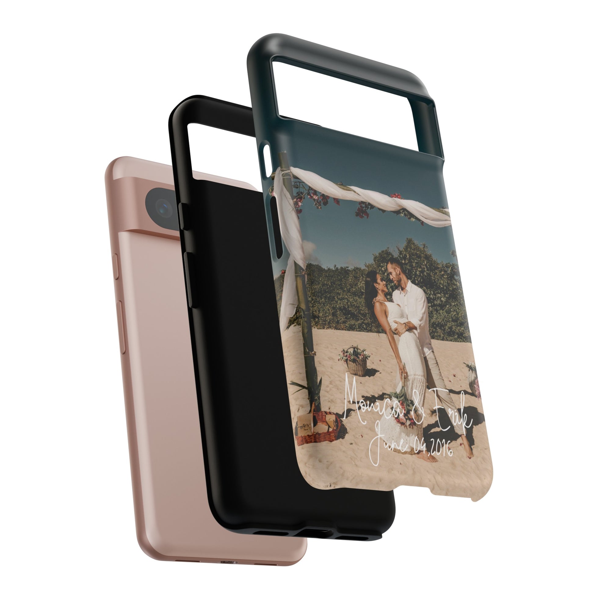 Personalized Phone Cases With Picture, Names and Date Phone Case Brides by Emilia Milan 