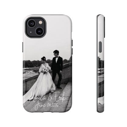 Personalized Phone Cases With Picture, Names and Date Phone Case Brides by Emilia Milan 