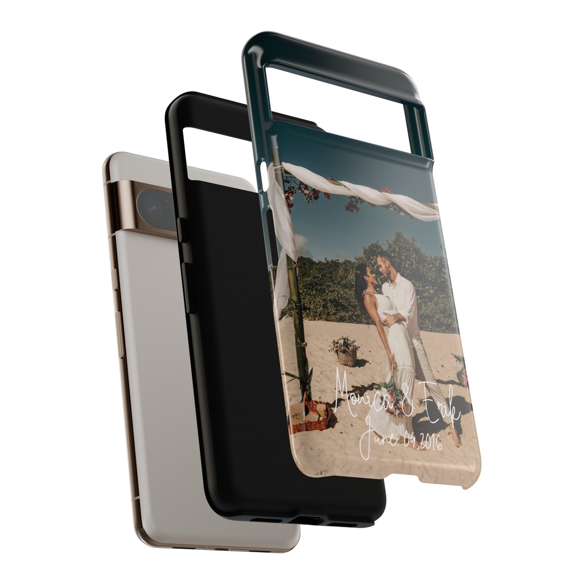 Personalized Phone Cases With Picture, Names and Date Phone Case Brides by Emilia Milan 