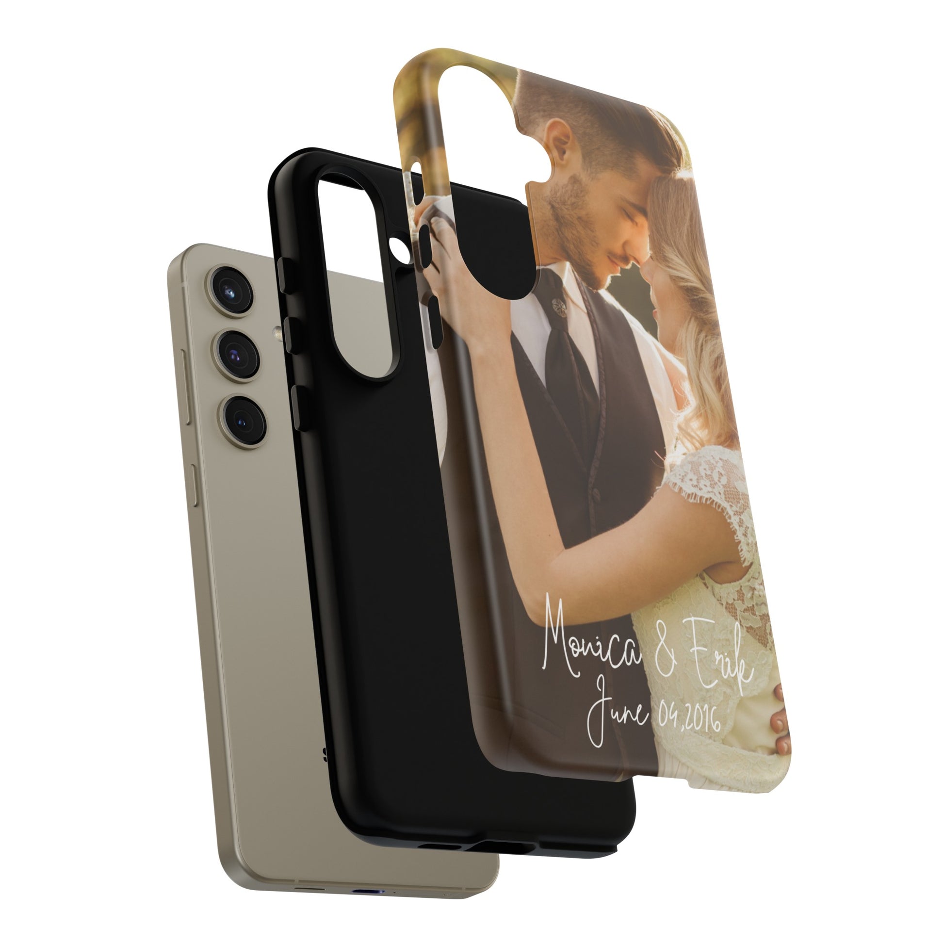 Personalized Phone Cases With Picture, Names and Date Phone Case Brides by Emilia Milan 