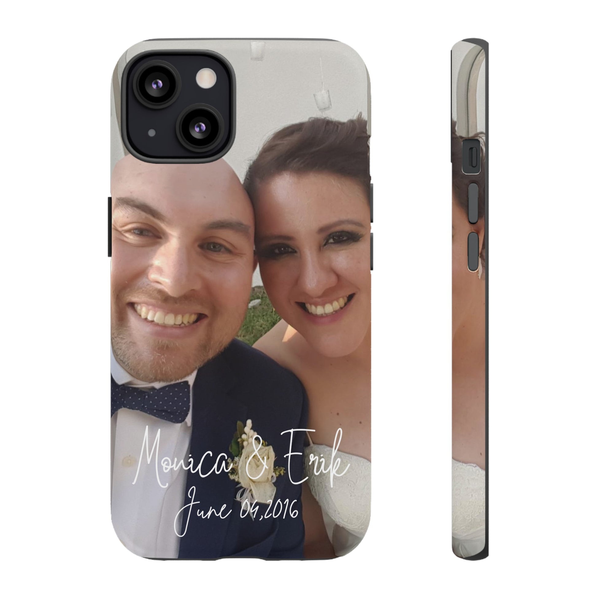 Personalized Phone Cases With Picture, Names and Date Phone Case Brides by Emilia Milan 