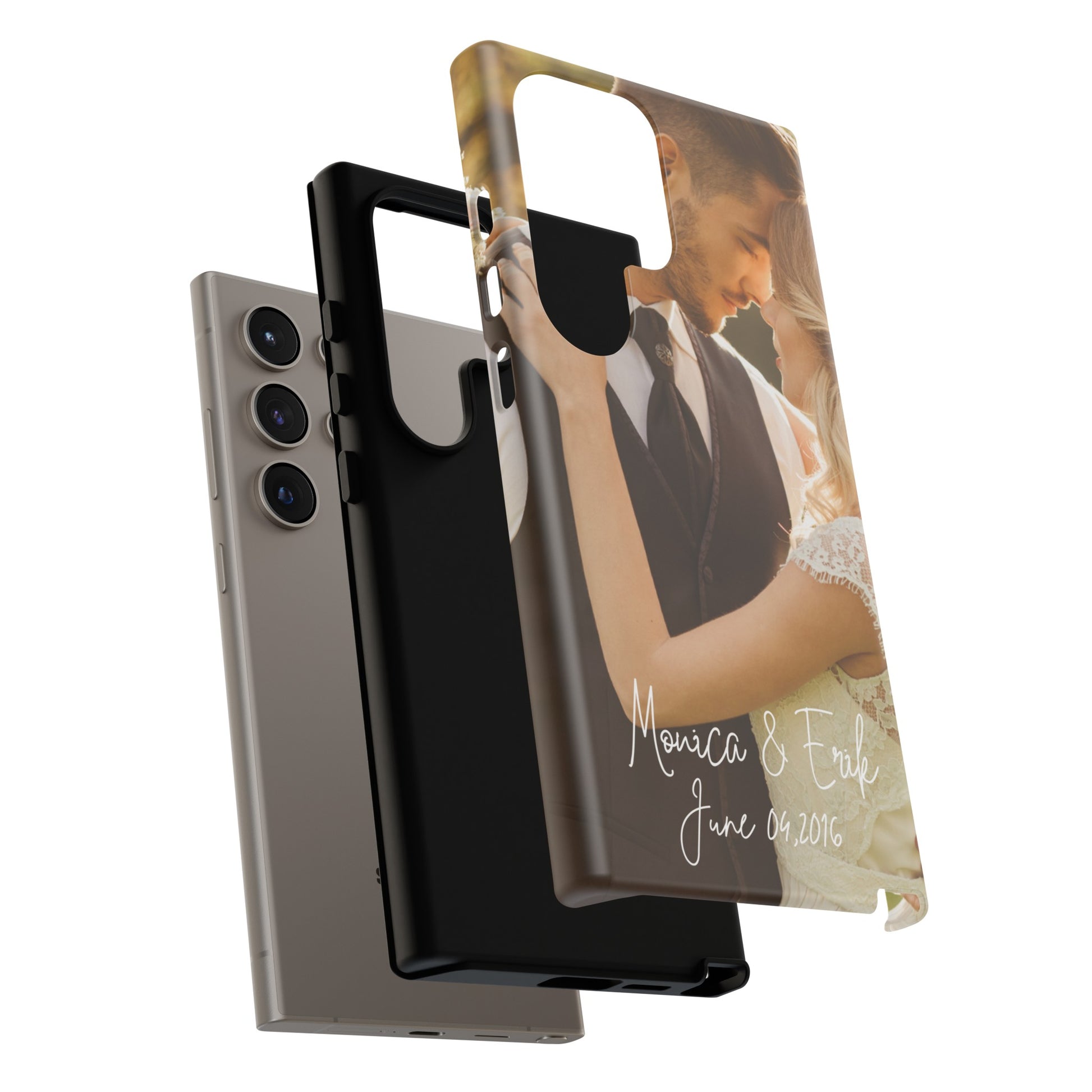 Personalized Phone Cases With Picture, Names and Date Phone Case Brides by Emilia Milan 