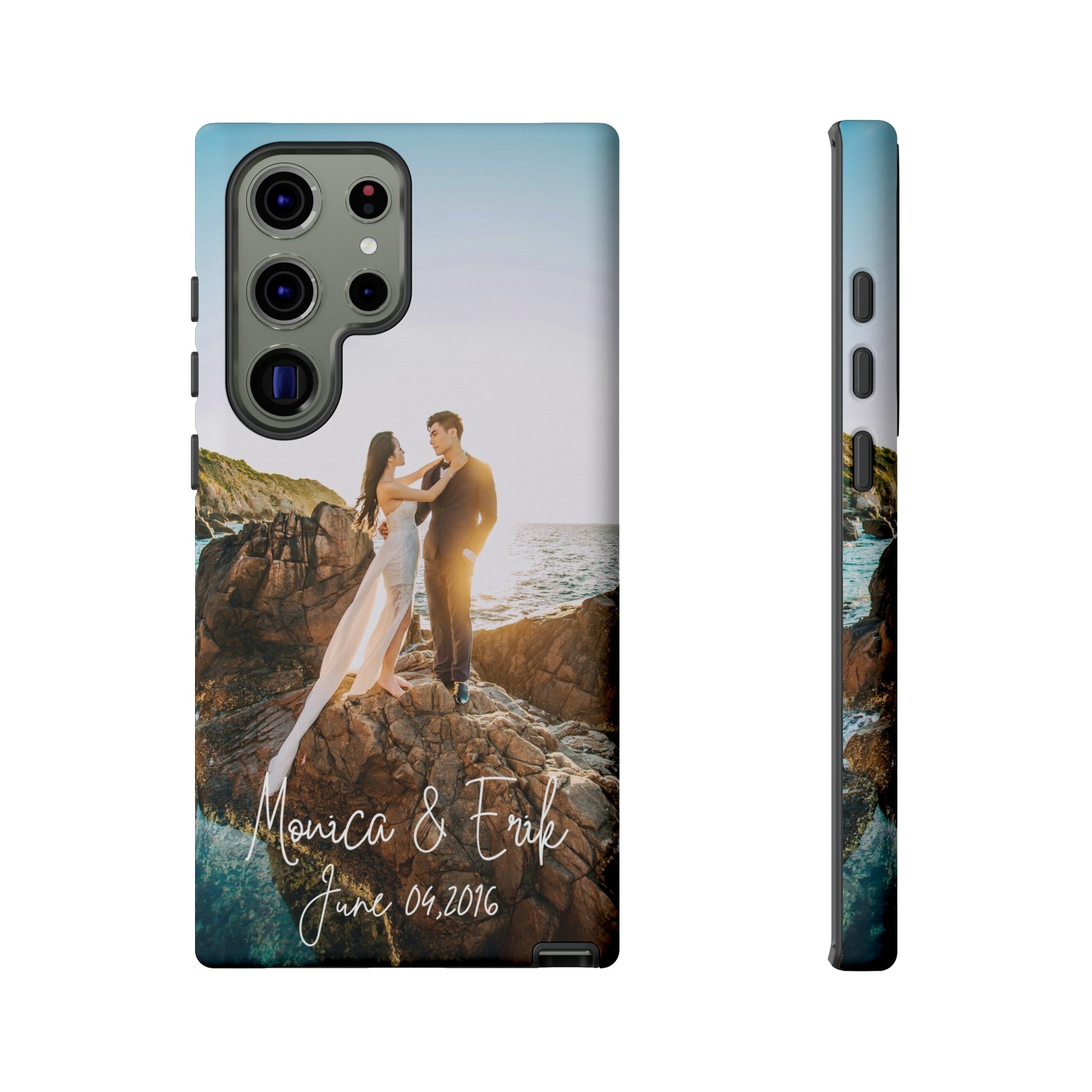 Personalized Phone Cases With Picture, Names and Date Phone Case Brides by Emilia Milan 