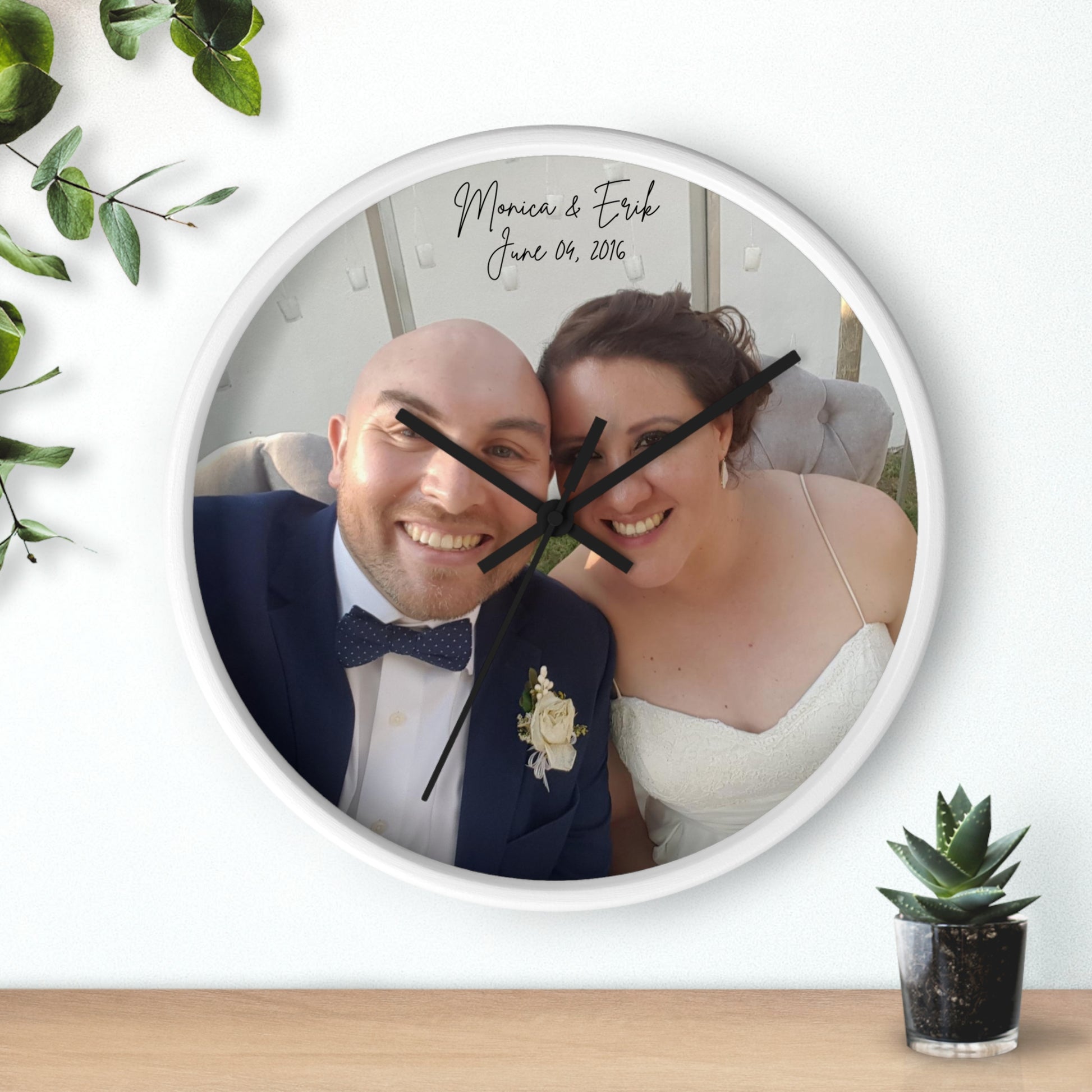 Personalized Wall Clock Wedding Gift Home Decor Brides by Emilia Milan 