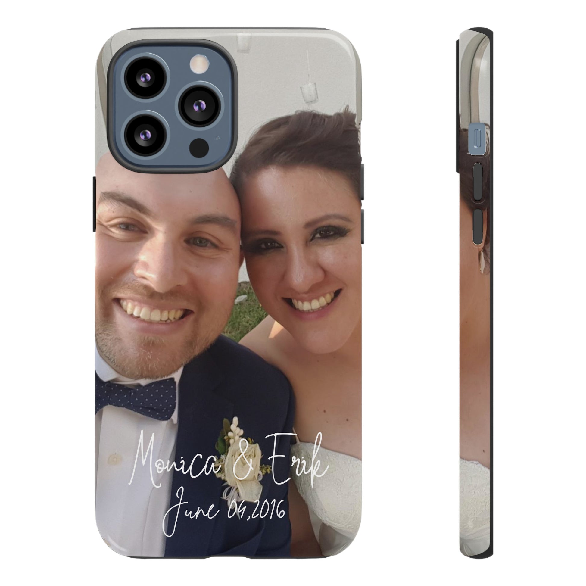 Personalized Phone Cases With Picture, Names and Date Phone Case Brides by Emilia Milan 