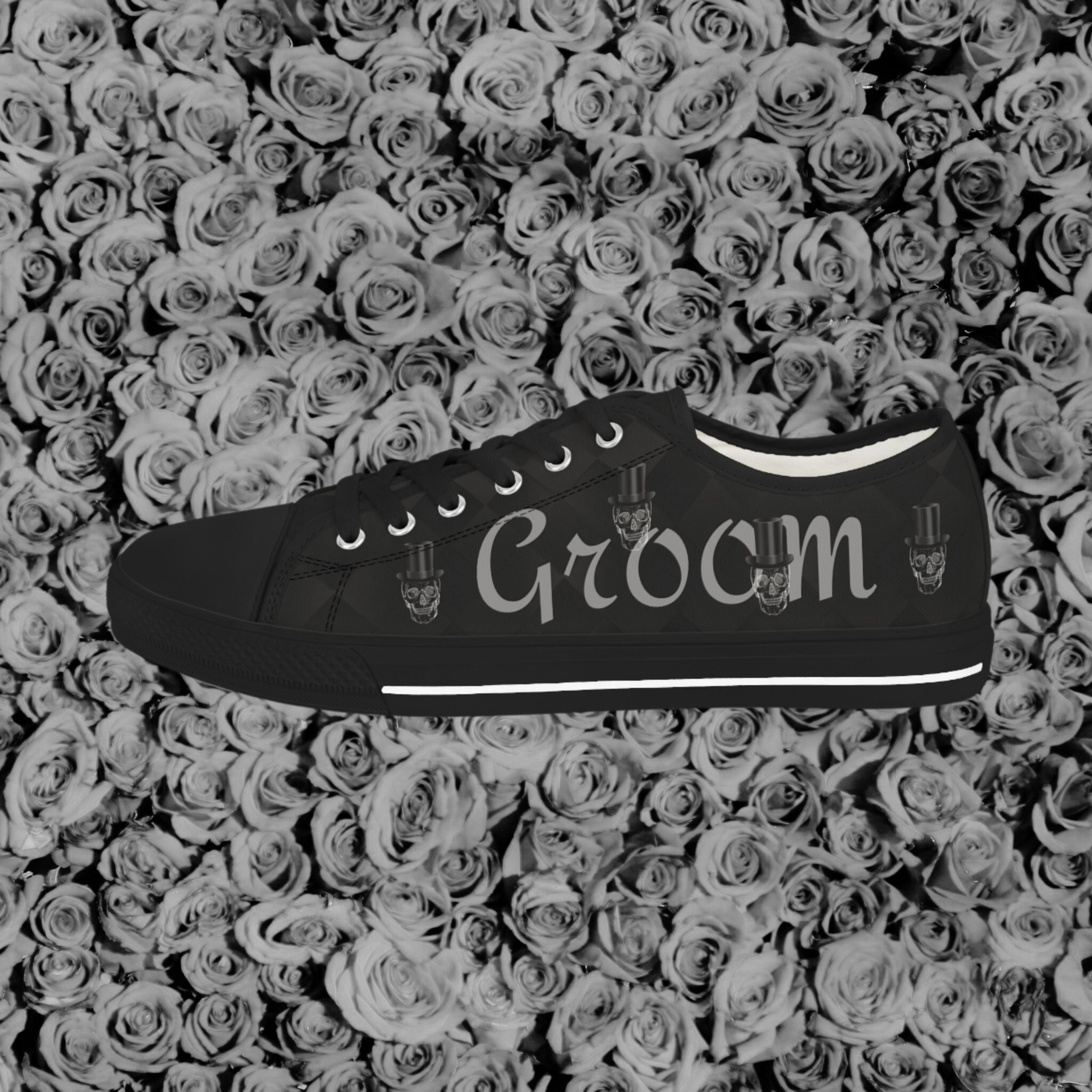 Gothic Groom Sneakers Shoes Brides by Emilia Milan 