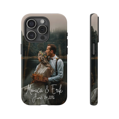 Personalized Phone Cases With Picture, Names and Date Phone Case Brides by Emilia Milan 