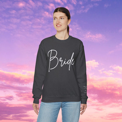 Bride Sweatshirt With Personalized Initials On Left Sleeve Sweatshirt Brides by Emilia Milan 