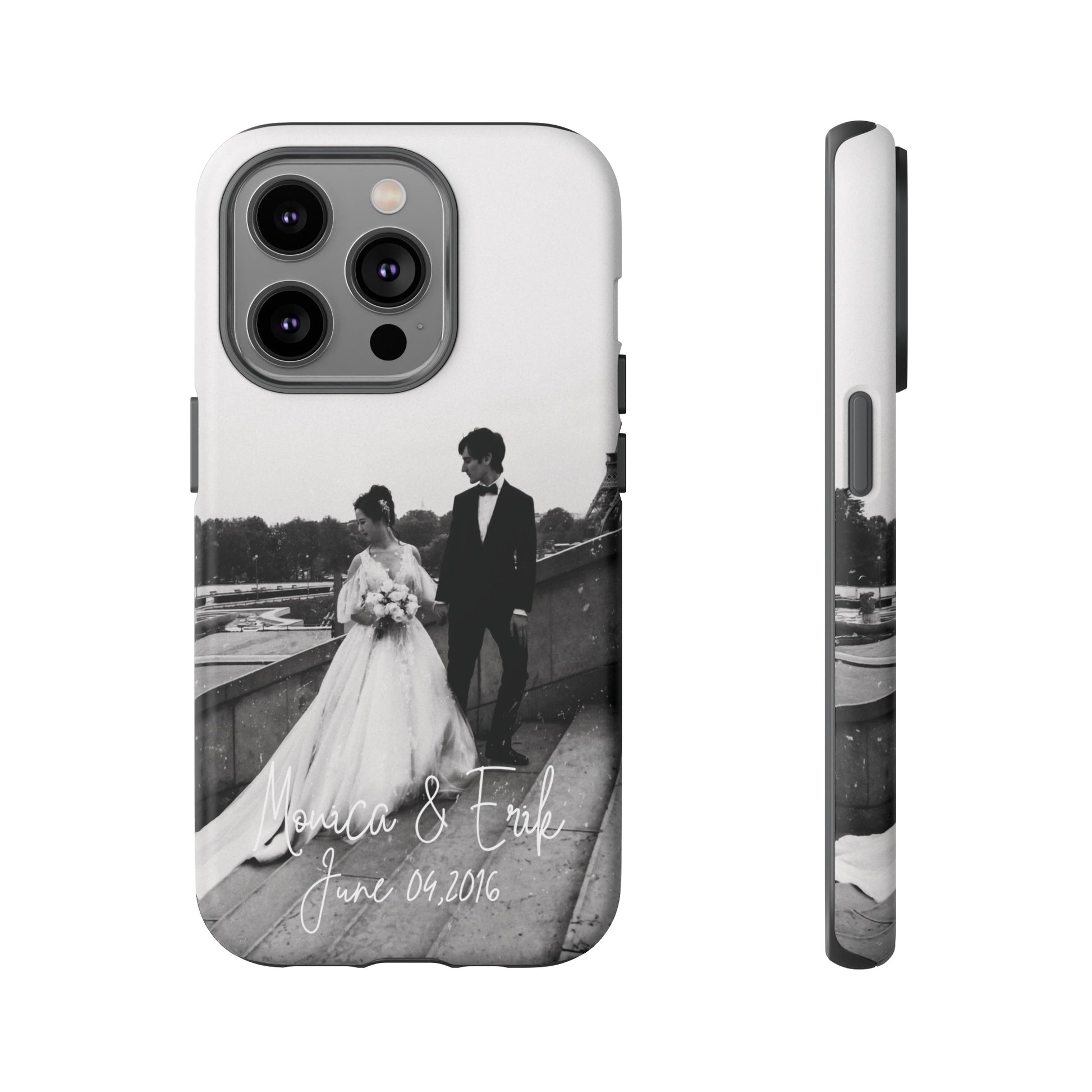 Personalized Phone Cases With Picture, Names and Date Phone Case Brides by Emilia Milan 