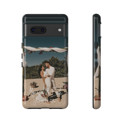 Personalized Phone Cases With Picture, Names and Date Phone Case Brides by Emilia Milan 