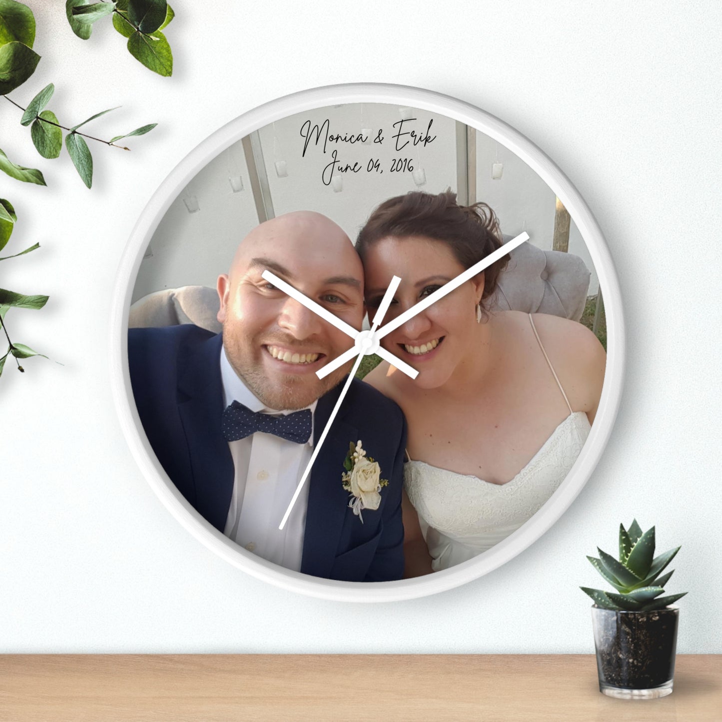 Personalized Wall Clock Wedding Gift Home Decor Brides by Emilia Milan 