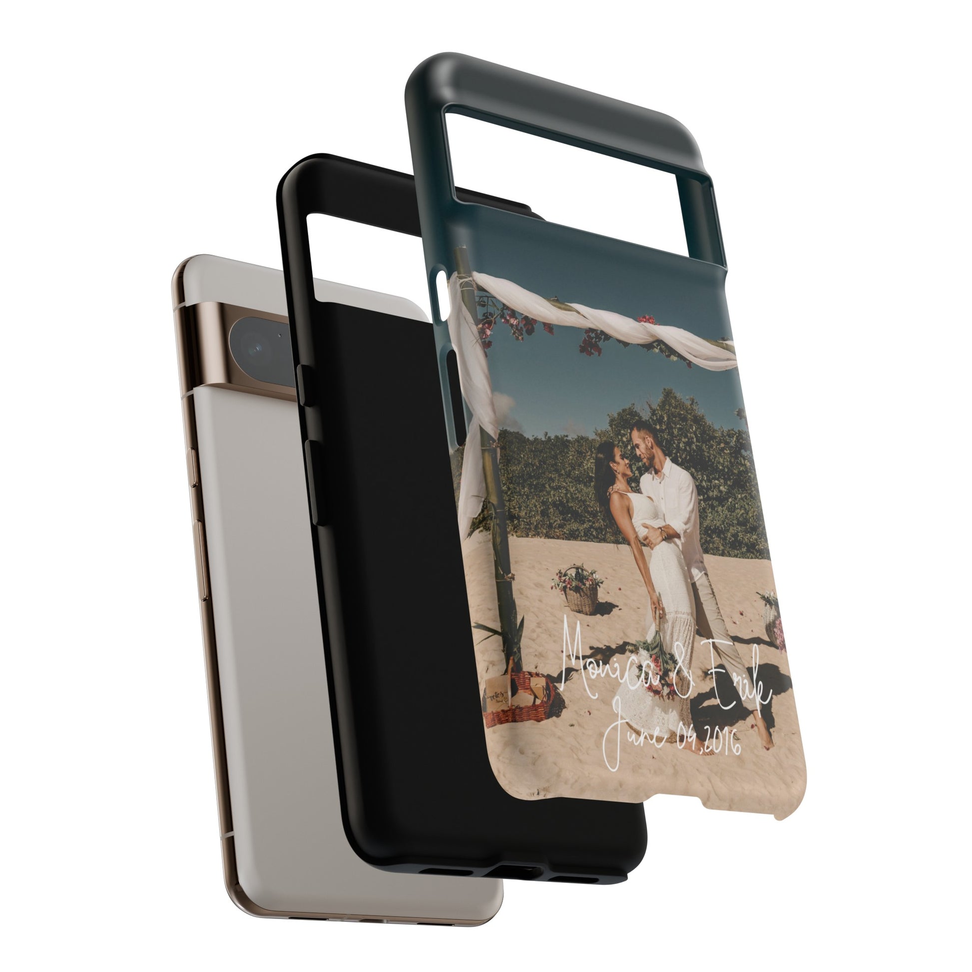 Personalized Phone Cases With Picture, Names and Date Phone Case Brides by Emilia Milan 