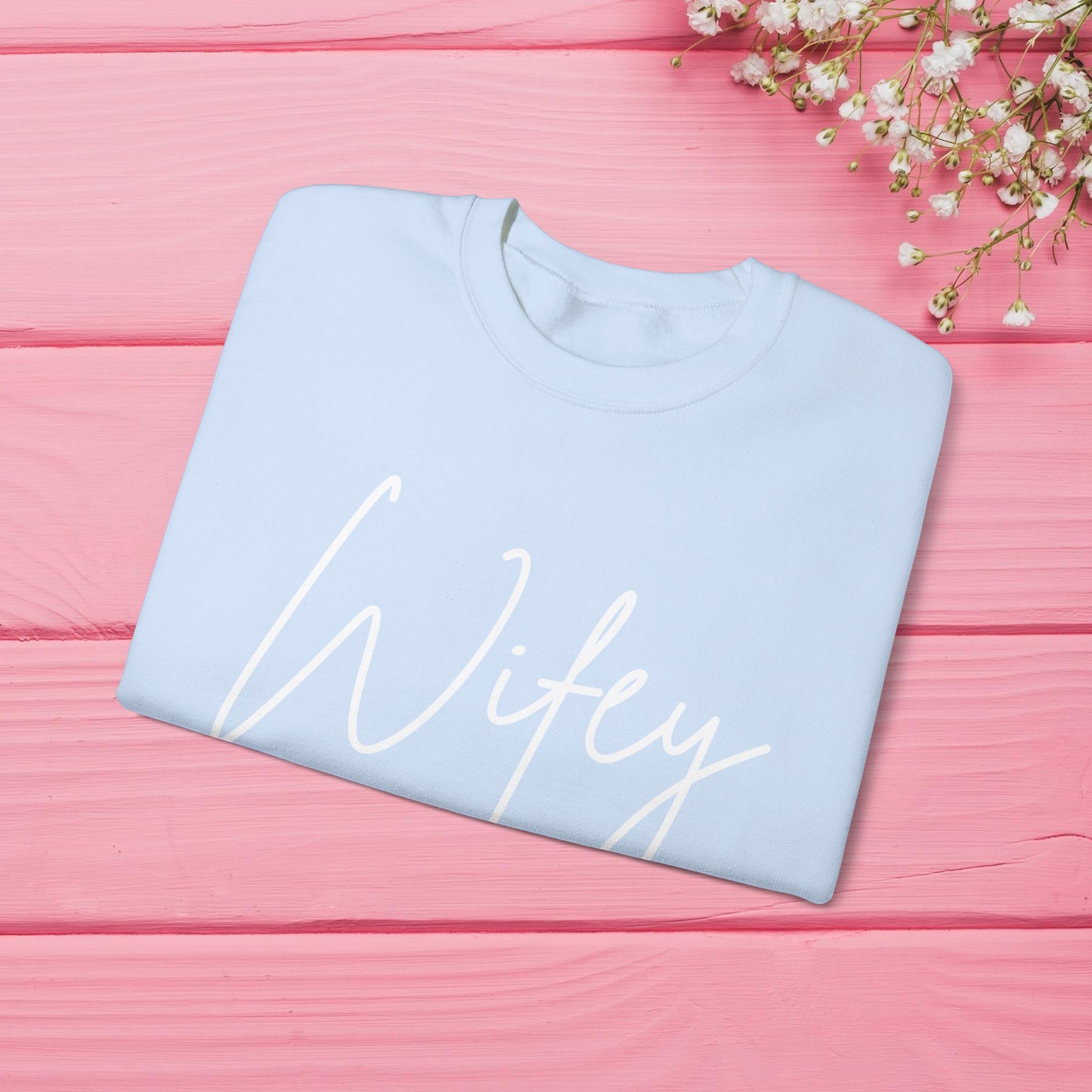 Wifey Sweatshirt With Personalized Initials On Left Sleeve Sweatshirt Brides by Emilia Milan 