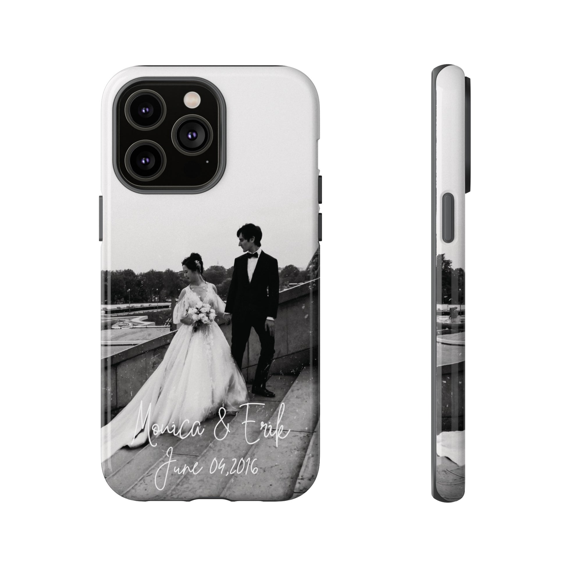 Personalized Phone Cases With Picture, Names and Date Phone Case Brides by Emilia Milan 