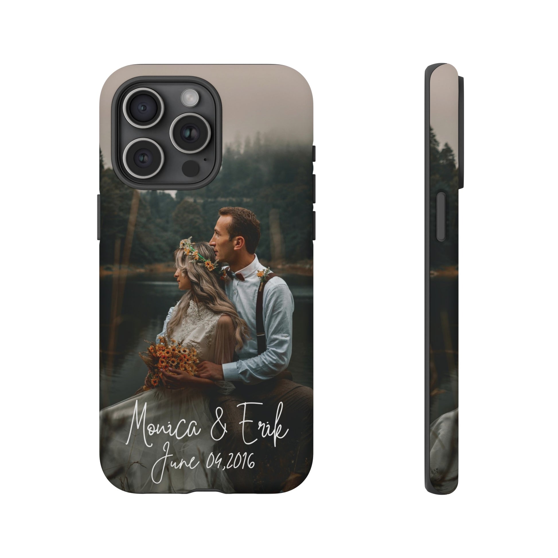 Personalized Phone Cases With Picture, Names and Date Phone Case Brides by Emilia Milan 