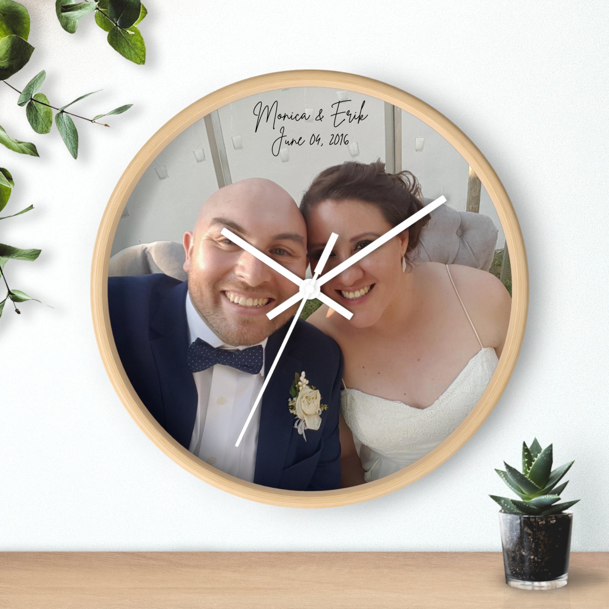 Personalized Wall Clock Wedding Gift Home Decor Brides by Emilia Milan 