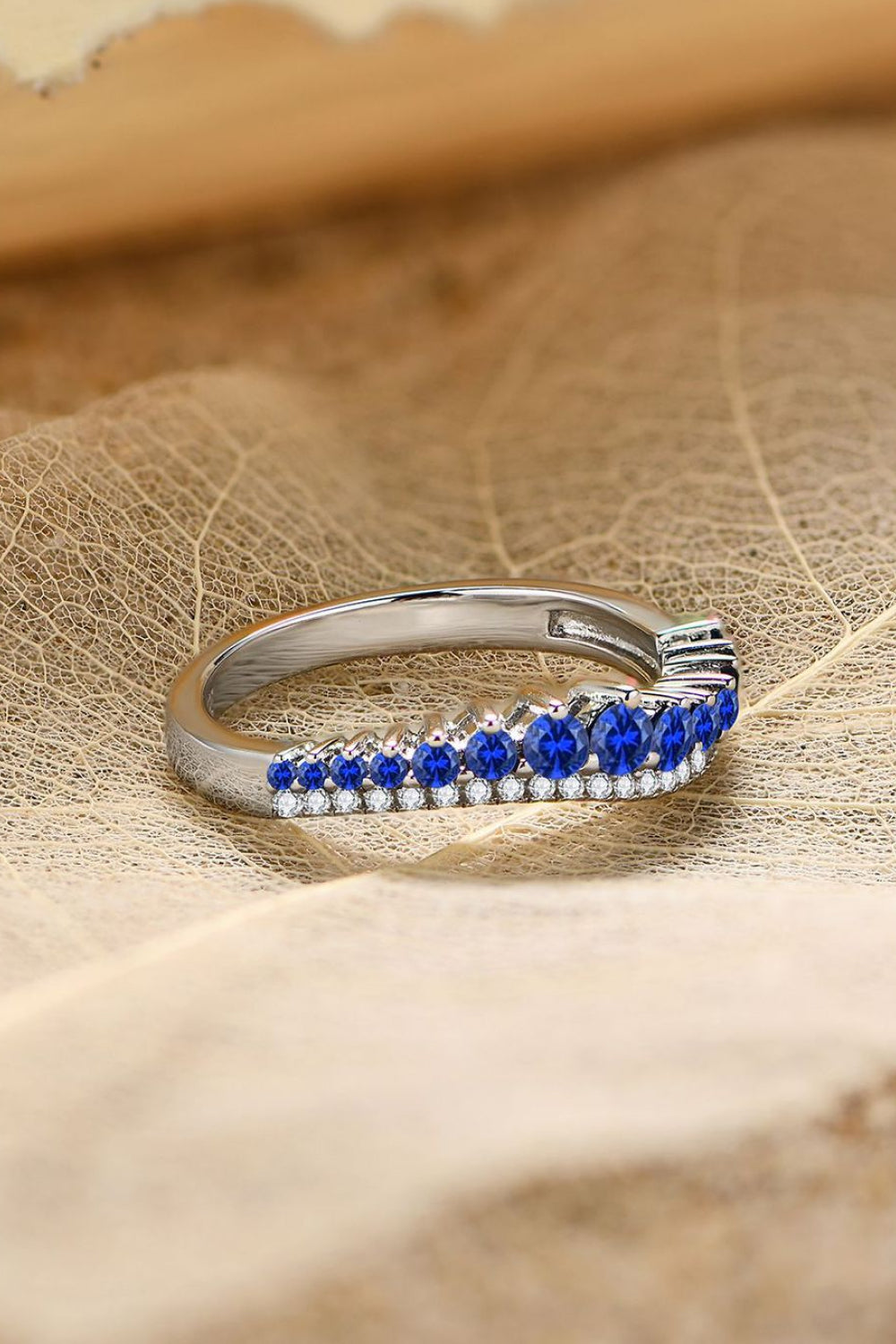 Sterling Silver Lab-Grown Sapphire Women Ring Sapphire Jewelry Brides by Emilia Milan 