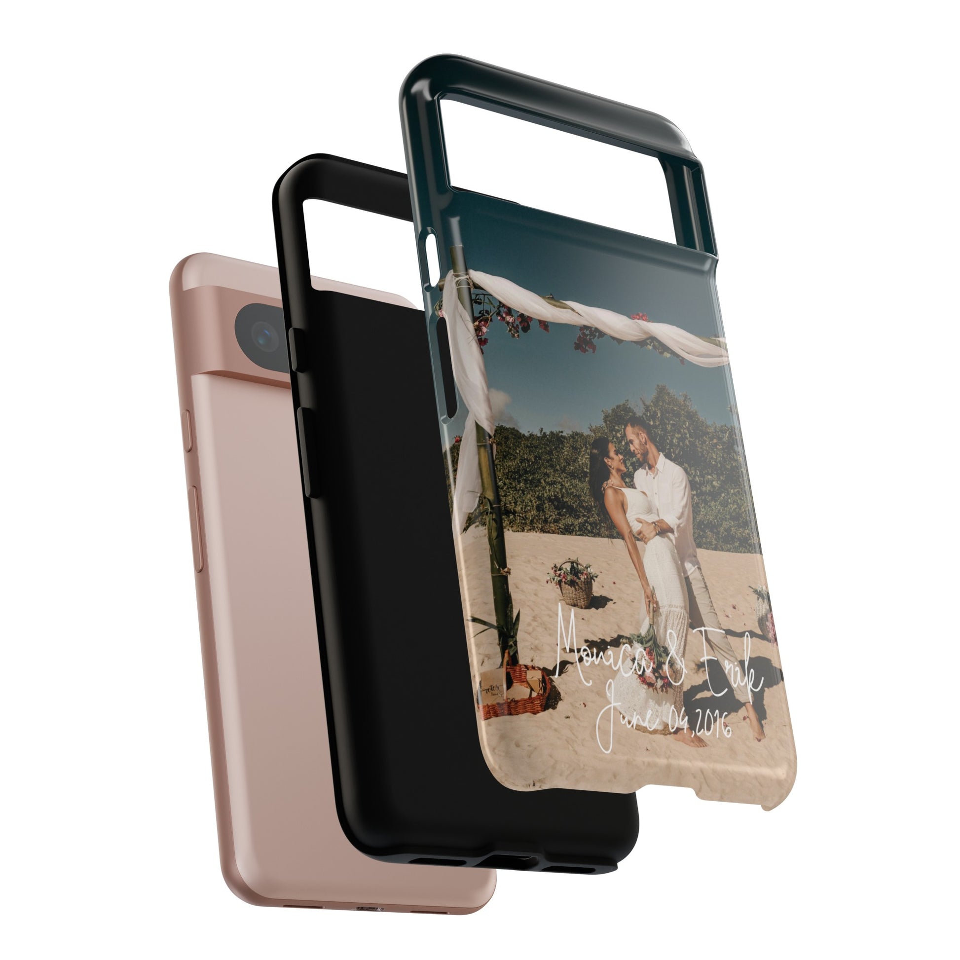 Personalized Phone Cases With Picture, Names and Date Phone Case Brides by Emilia Milan 