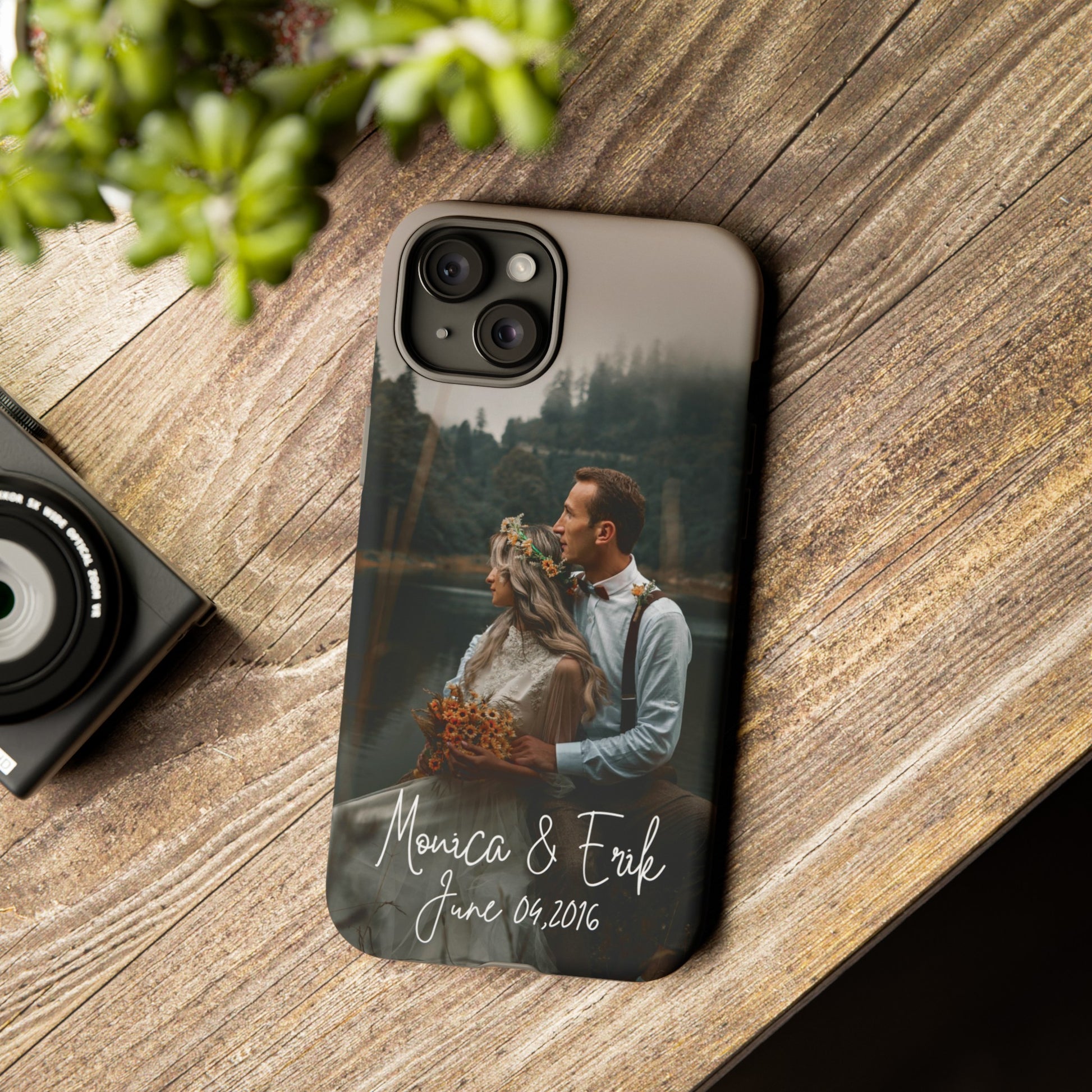 Personalized Phone Cases With Picture, Names and Date Phone Case Brides by Emilia Milan 