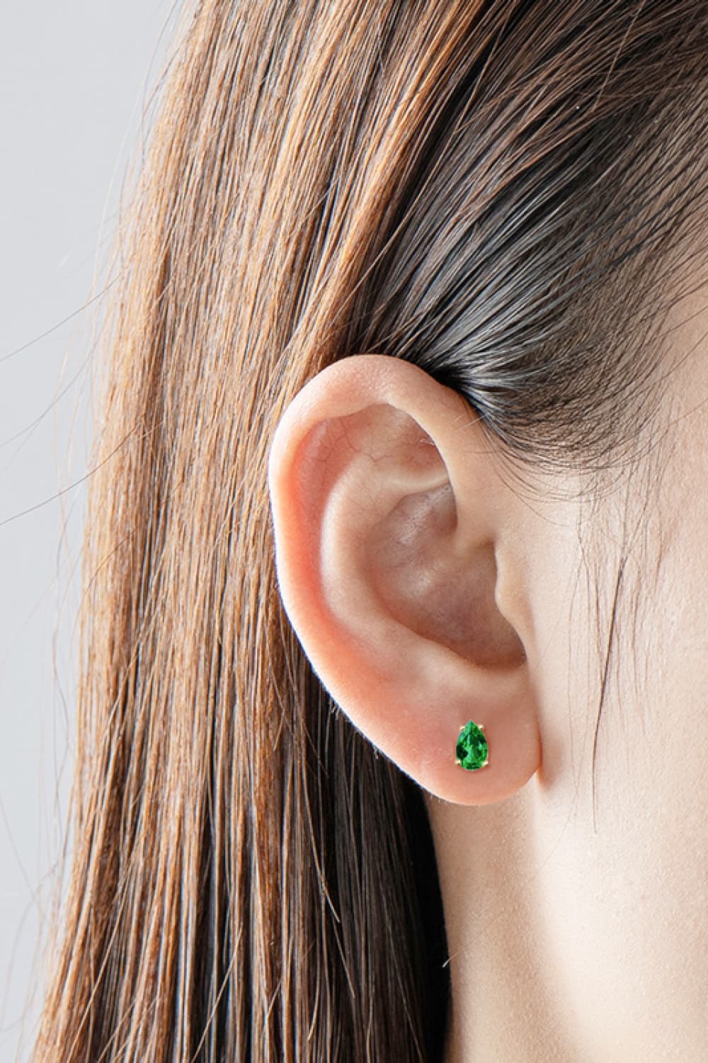 18K Gold-plated Lab-Grown Emerald Stud Earrings Emerald Jewelry Brides by Emilia Milan 