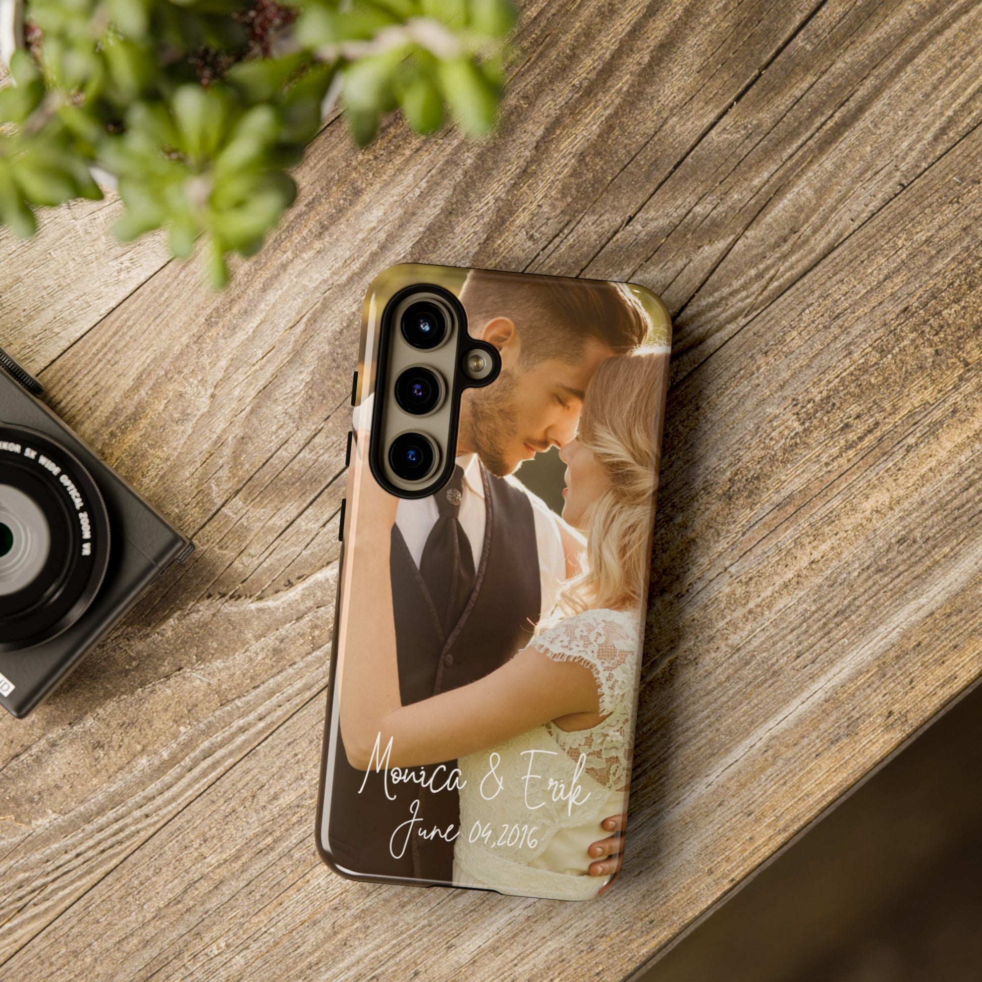 Personalized Phone Cases With Picture, Names and Date Phone Case Brides by Emilia Milan 