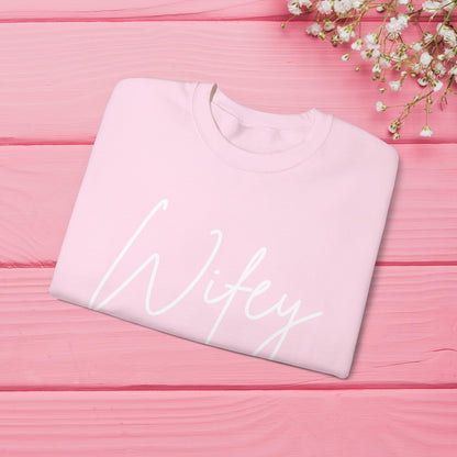 Wifey Sweatshirt With Personalized Initials On Left Sleeve Sweatshirt Brides by Emilia Milan 