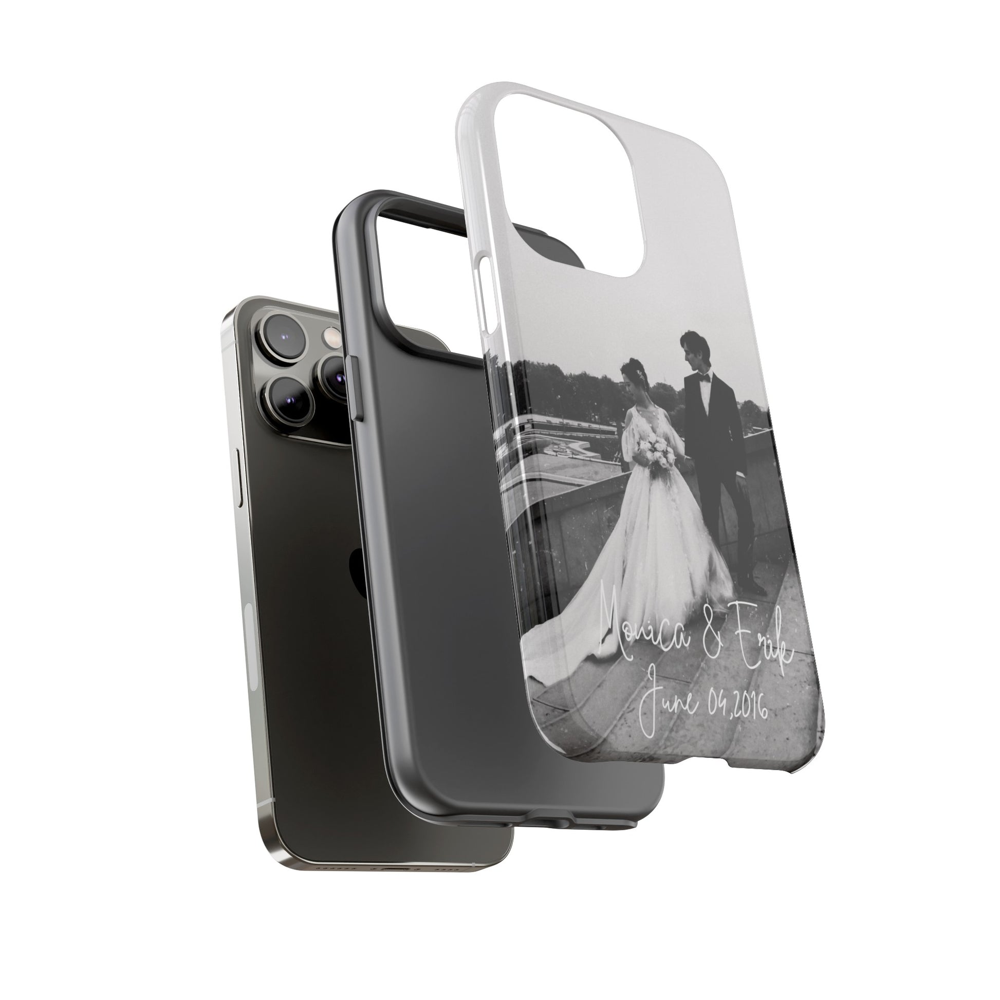 Personalized Phone Cases With Picture, Names and Date Phone Case Brides by Emilia Milan 