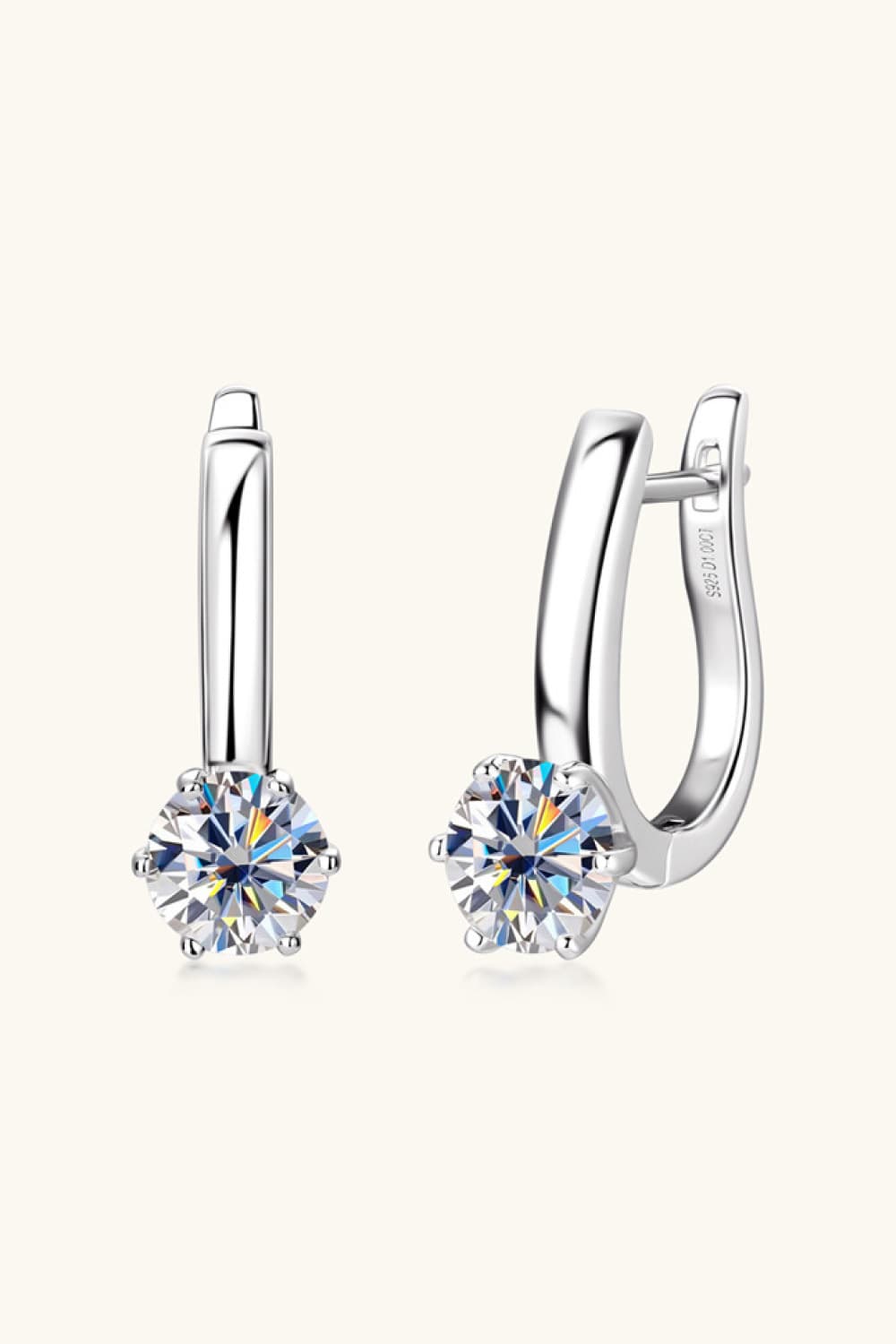 Sterling Silver 2 Carat Moissanite Bridal Earrings Moissanite Jewelry Brides by Emilia Milan 