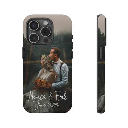 Personalized Phone Cases With Picture, Names and Date Phone Case Brides by Emilia Milan 