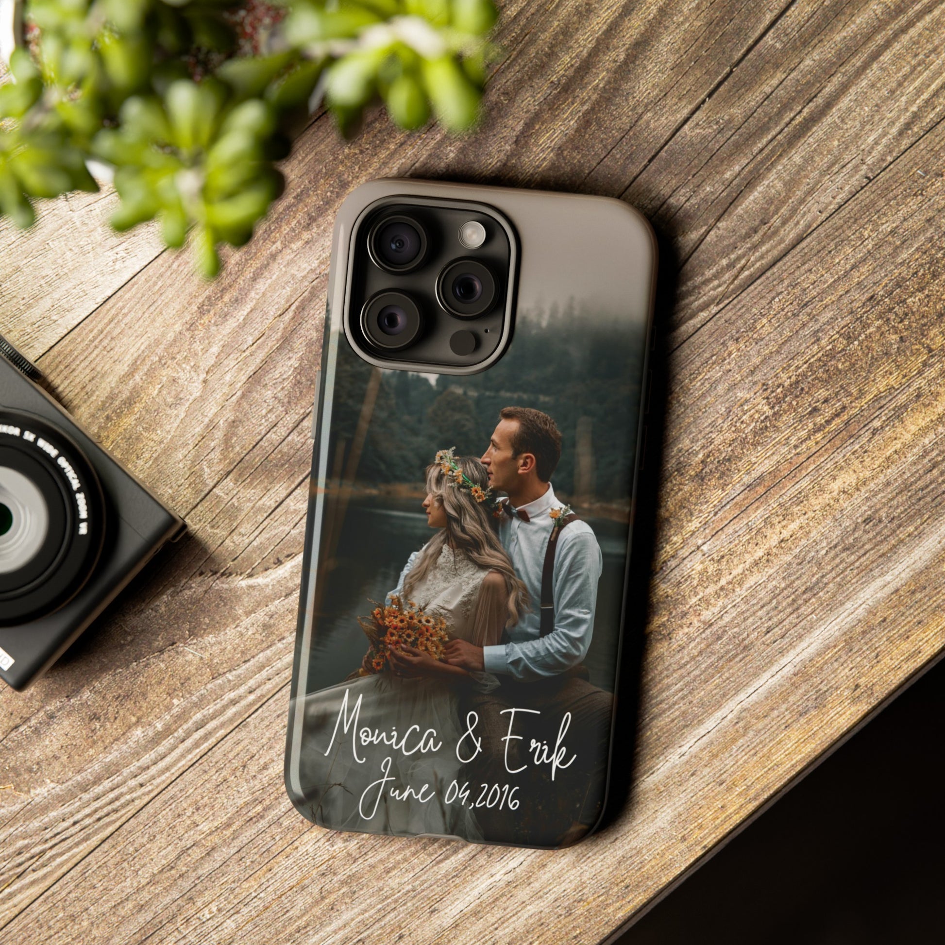 Personalized Phone Cases With Picture, Names and Date Phone Case Brides by Emilia Milan 