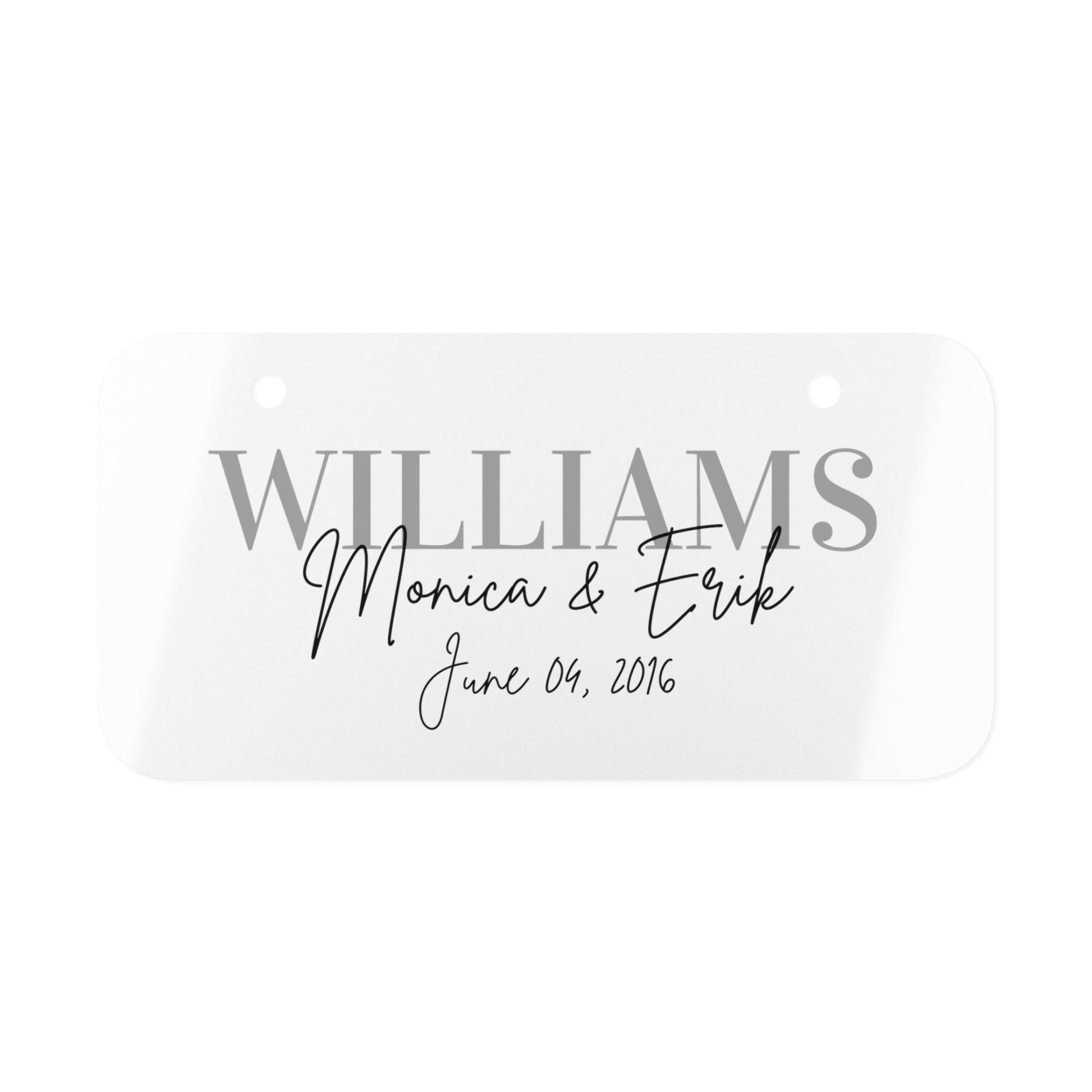Personalized Mini License Plate Wedding Gift Accessories Brides by Emilia Milan 