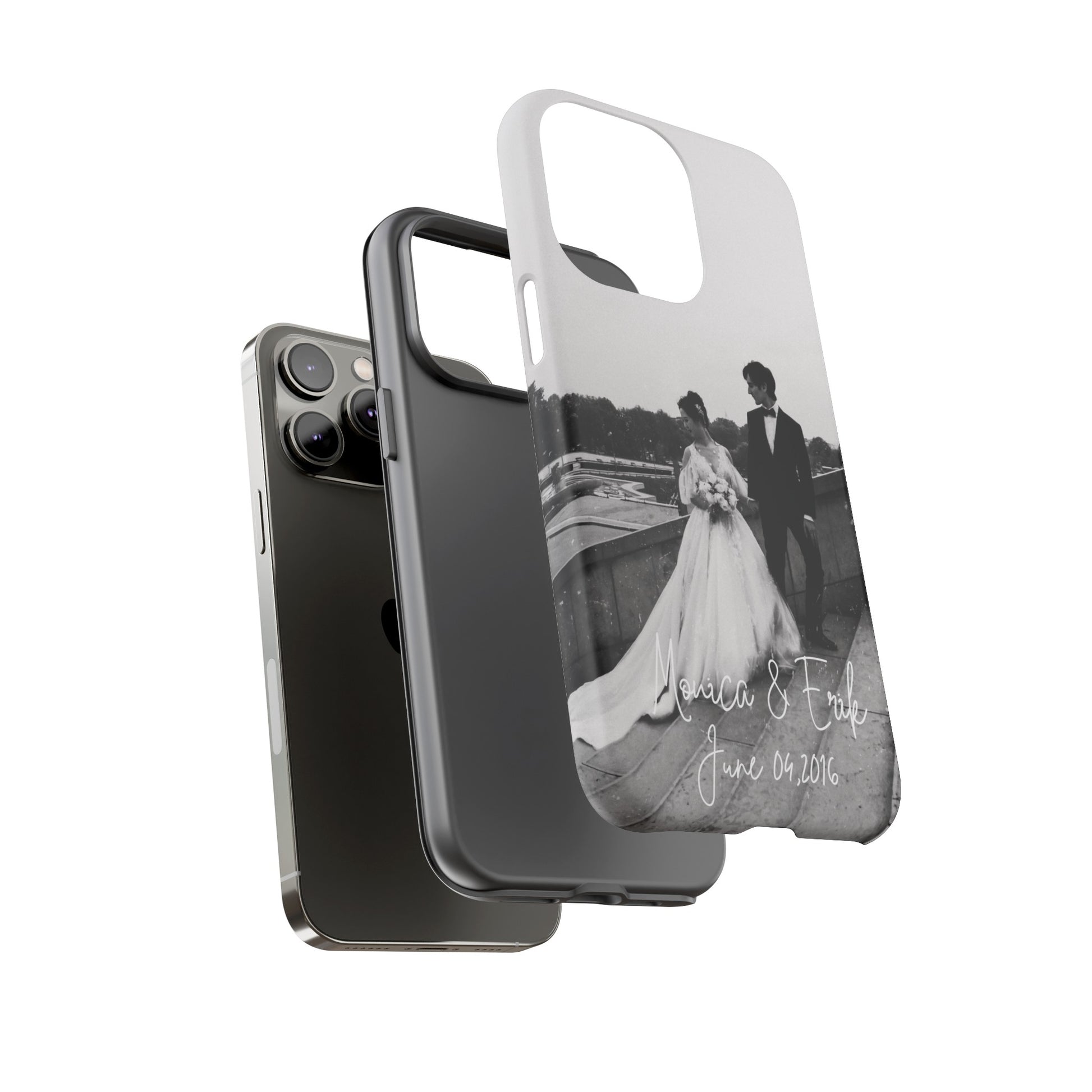 Personalized Phone Cases With Picture, Names and Date Phone Case Brides by Emilia Milan 