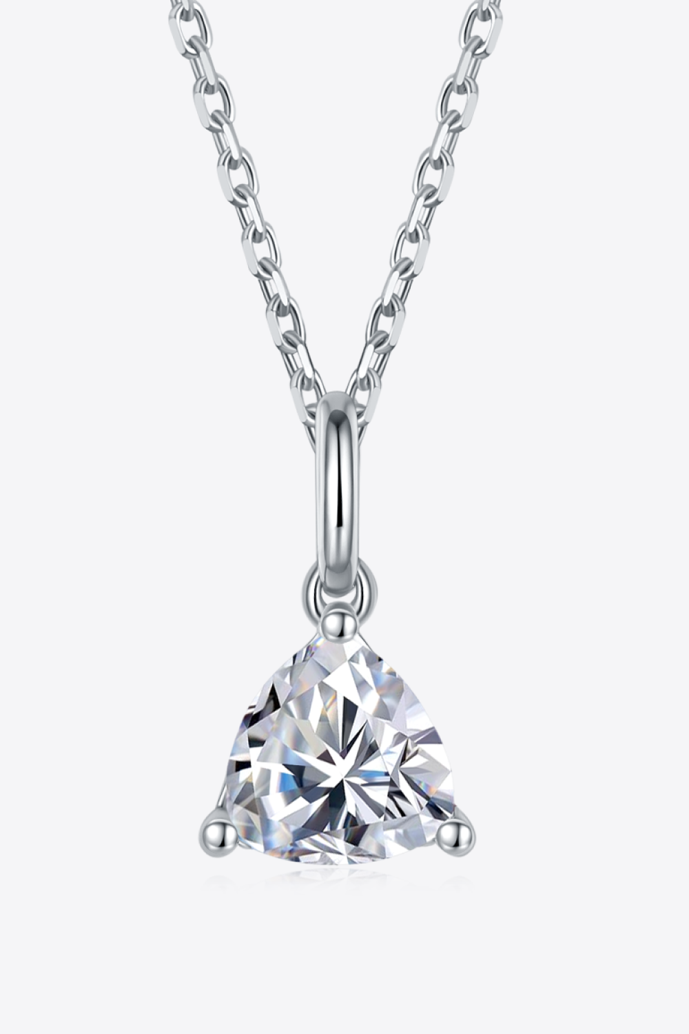 Sterling Silver 1 Carat Moissanite Pendant Necklace Moissanite Jewelry Brides by Emilia Milan 