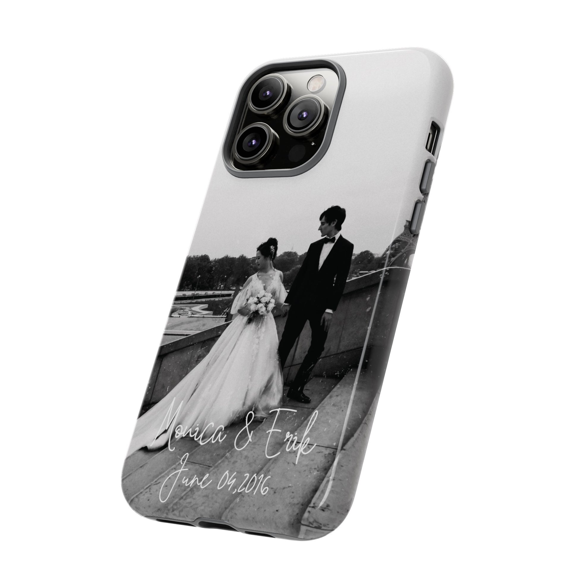 Personalized Phone Cases With Picture, Names and Date Phone Case Brides by Emilia Milan 