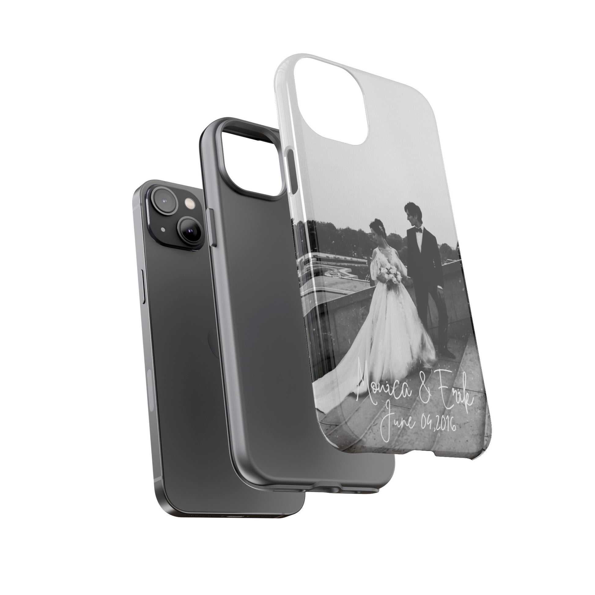 Personalized Phone Cases With Picture, Names and Date Phone Case Brides by Emilia Milan 