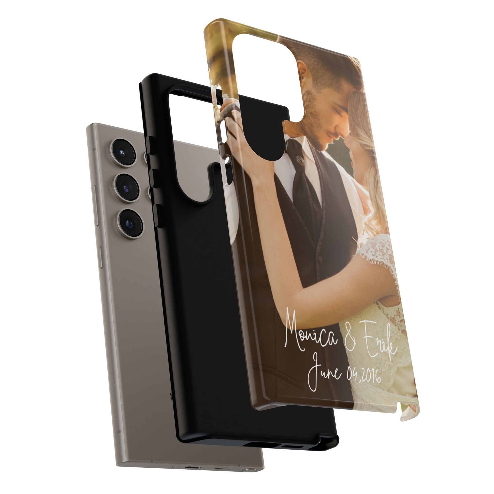 Personalized Phone Cases With Picture, Names and Date Phone Case Brides by Emilia Milan 