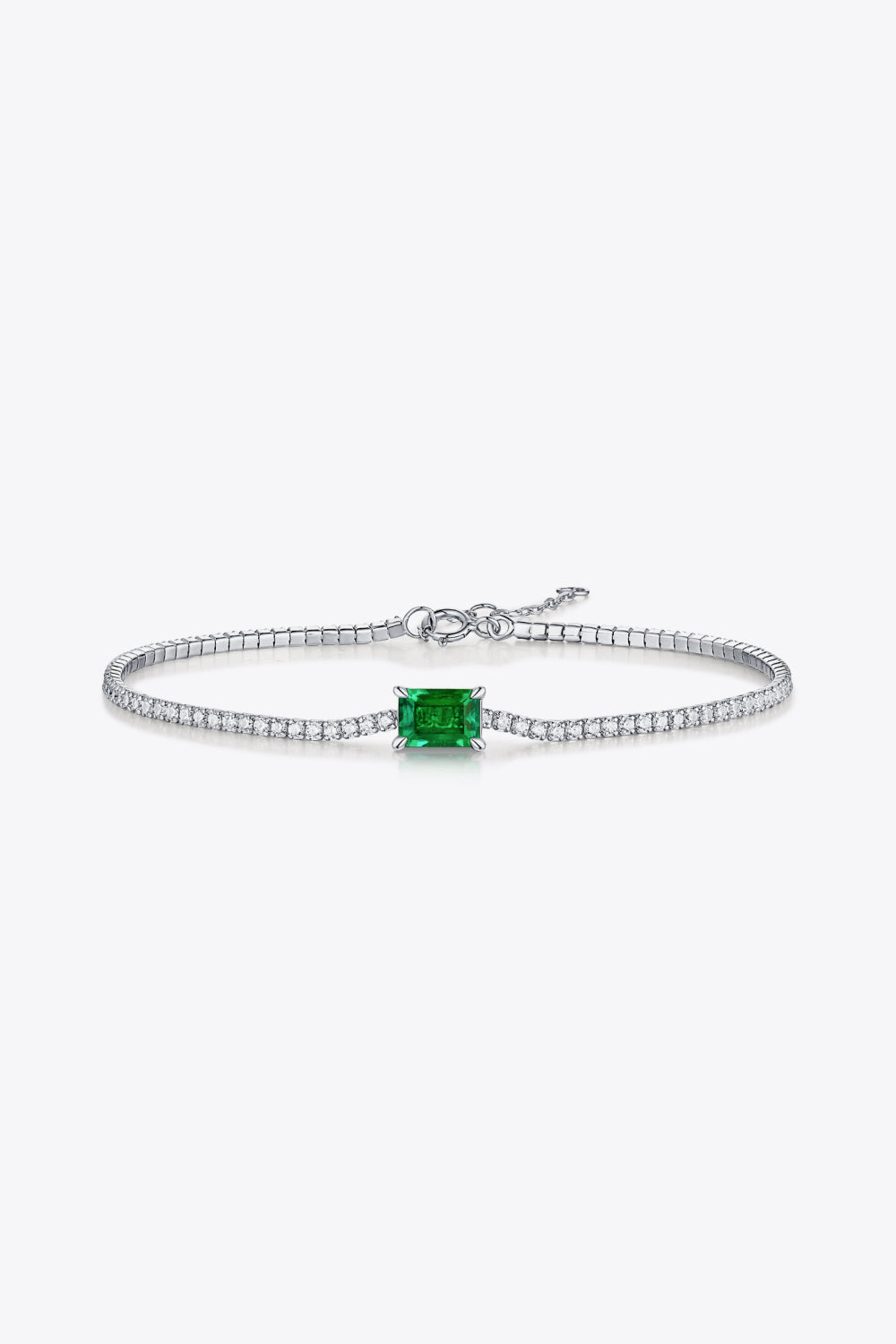 Sterling Silver 1 Carat Lab-Grown Emerald Women Bracelet Emerald Jewelry Brides by Emilia Milan 