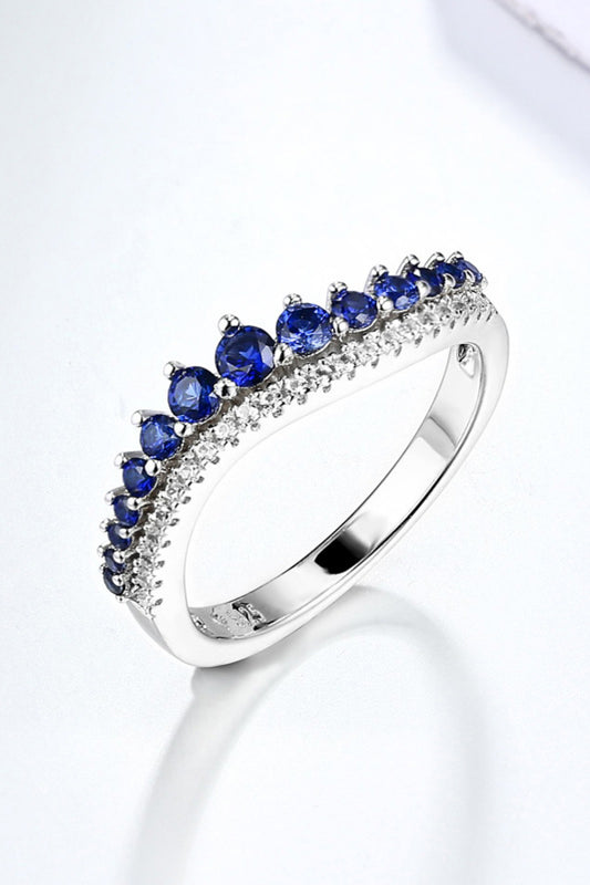 Sterling Silver Lab-Grown Sapphire Women Ring Sapphire Jewelry Brides by Emilia Milan 